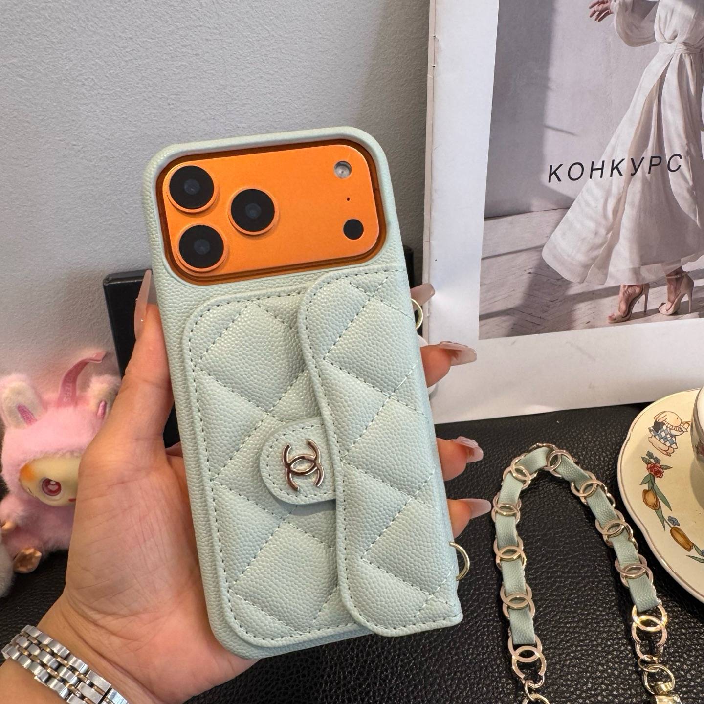 CHANEL シャネル ファッションスマホケース ファンシーモデル ロゴTシャツ ブラック ホワイト - 画像 8