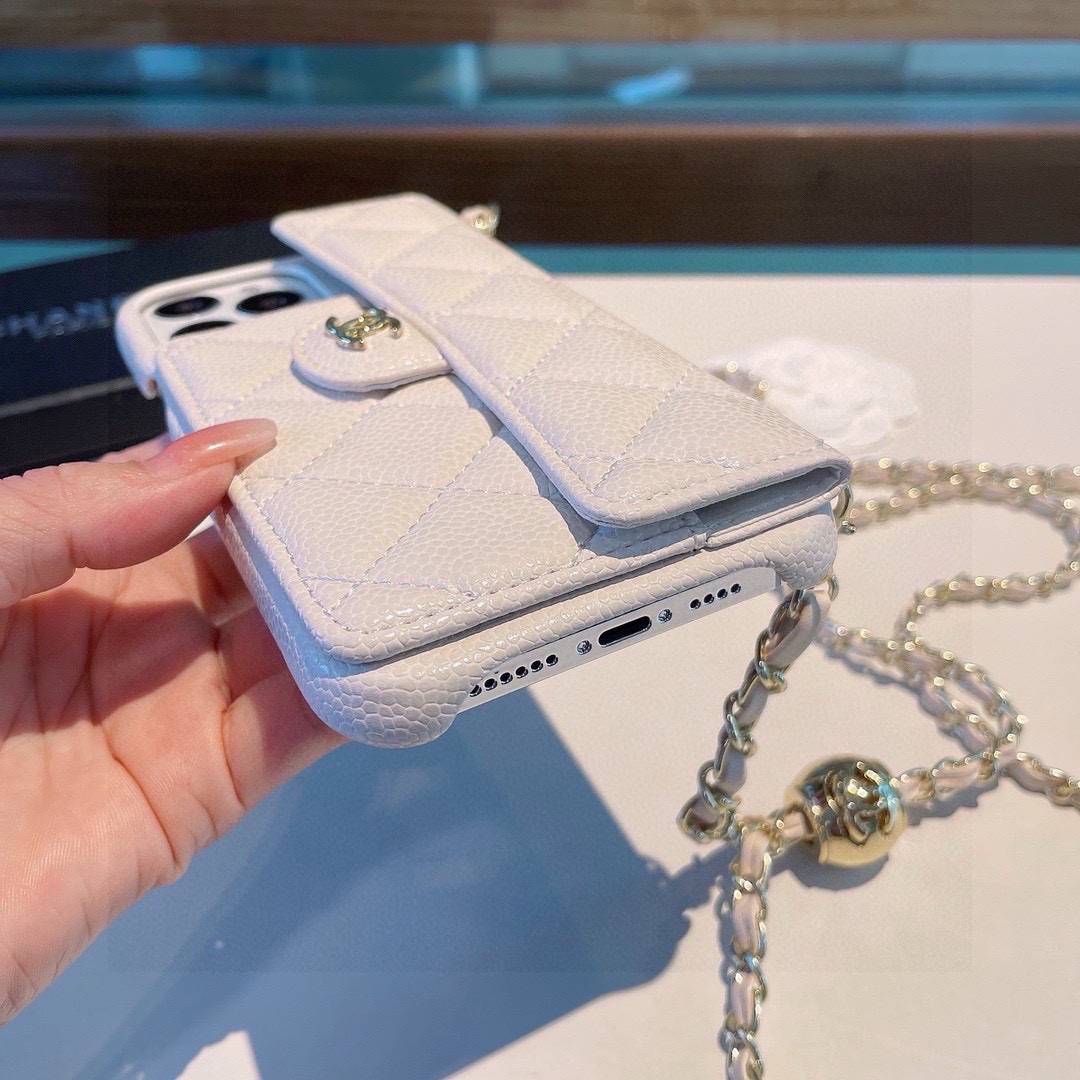 CHANEL シャネル フlipケース ロゴマーク ダブルC チェーン ファッション ホワイト - 画像 6