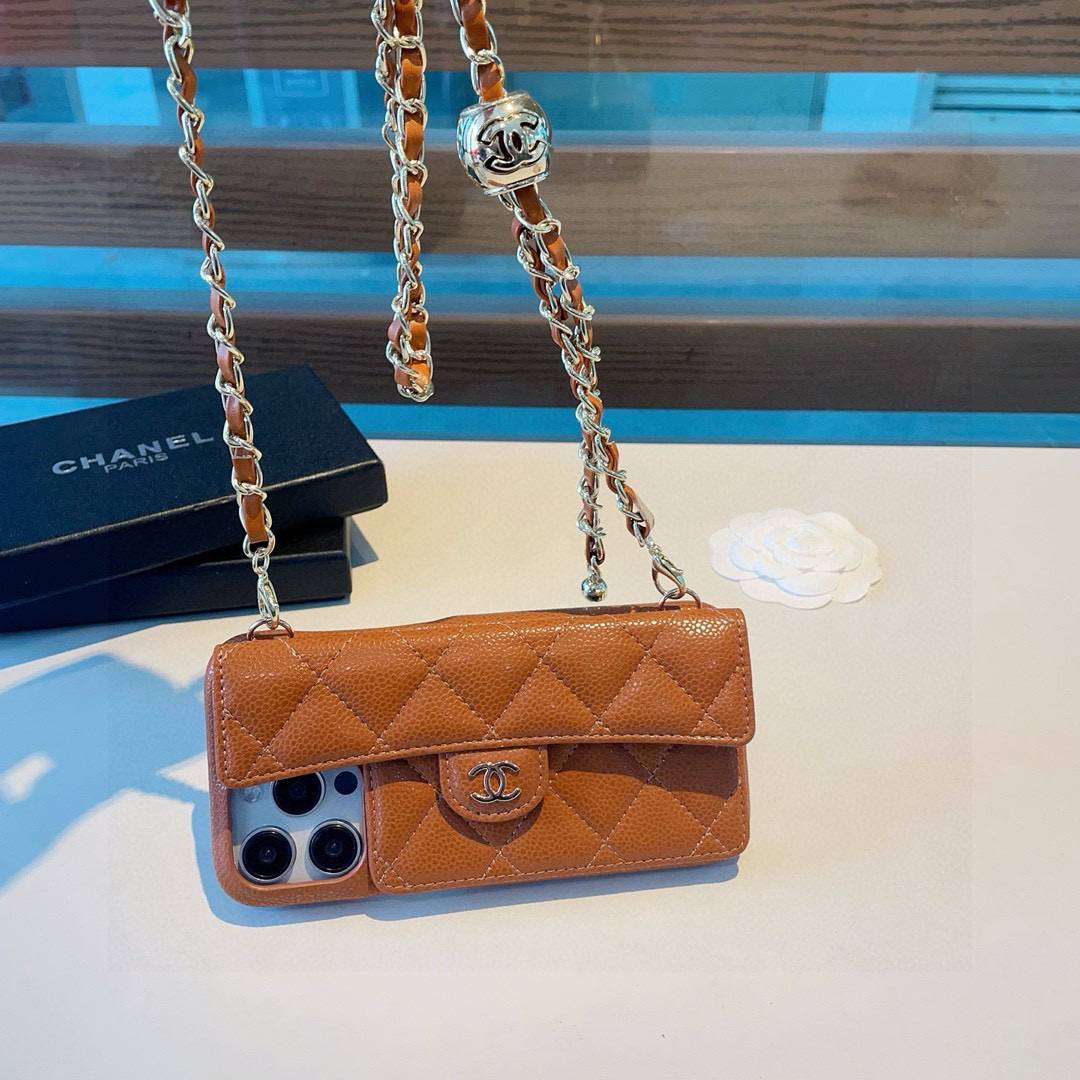 CHANEL シャネル スマホケース ココマーク キャビアスキン調 クッション付き 折りたたみ式 ホワイト ブラック - 画像 3