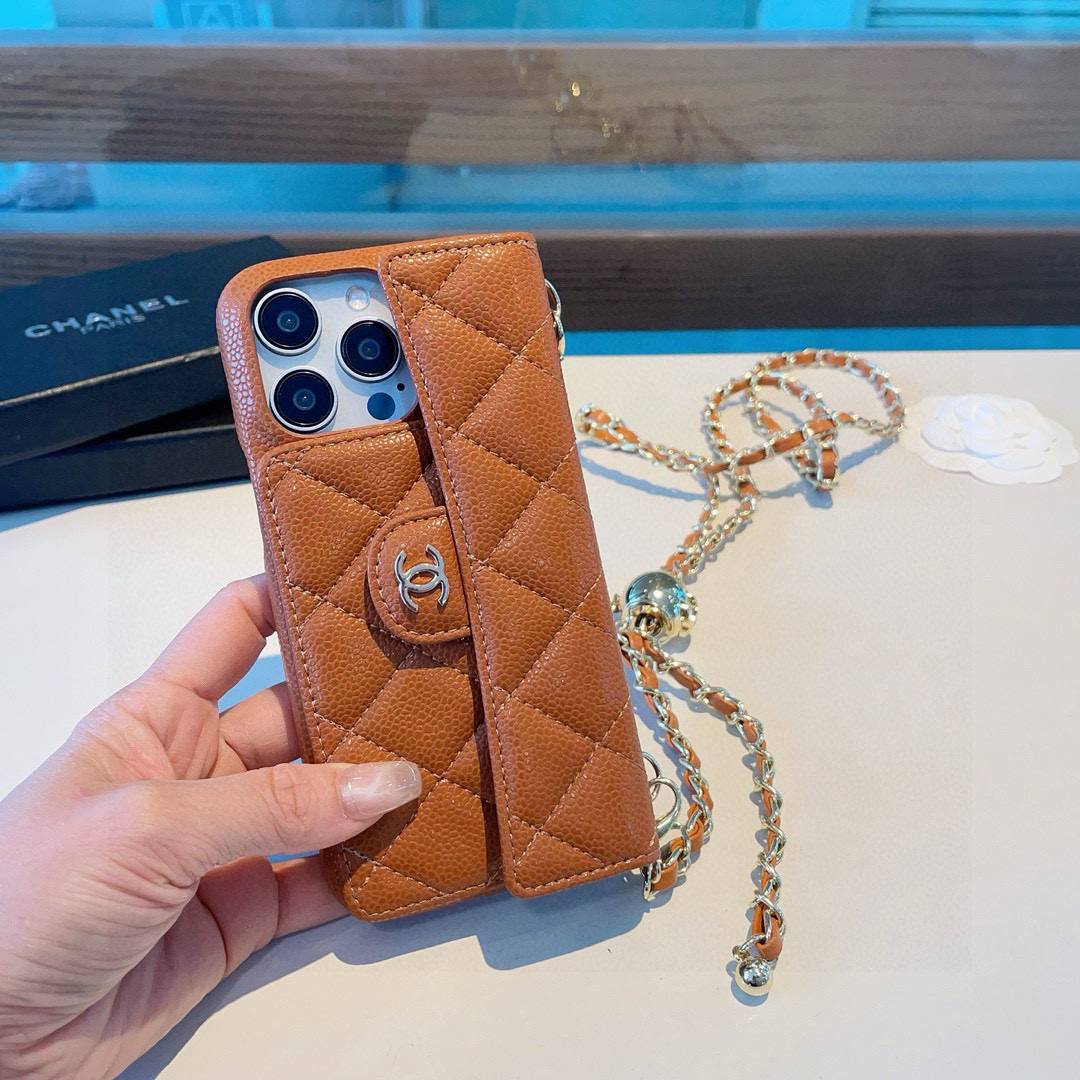CHANEL シャネル スマホケース ココマーク キャビアスキン調 クッション付き 折りたたみ式 ホワイト ブラック - 画像 4