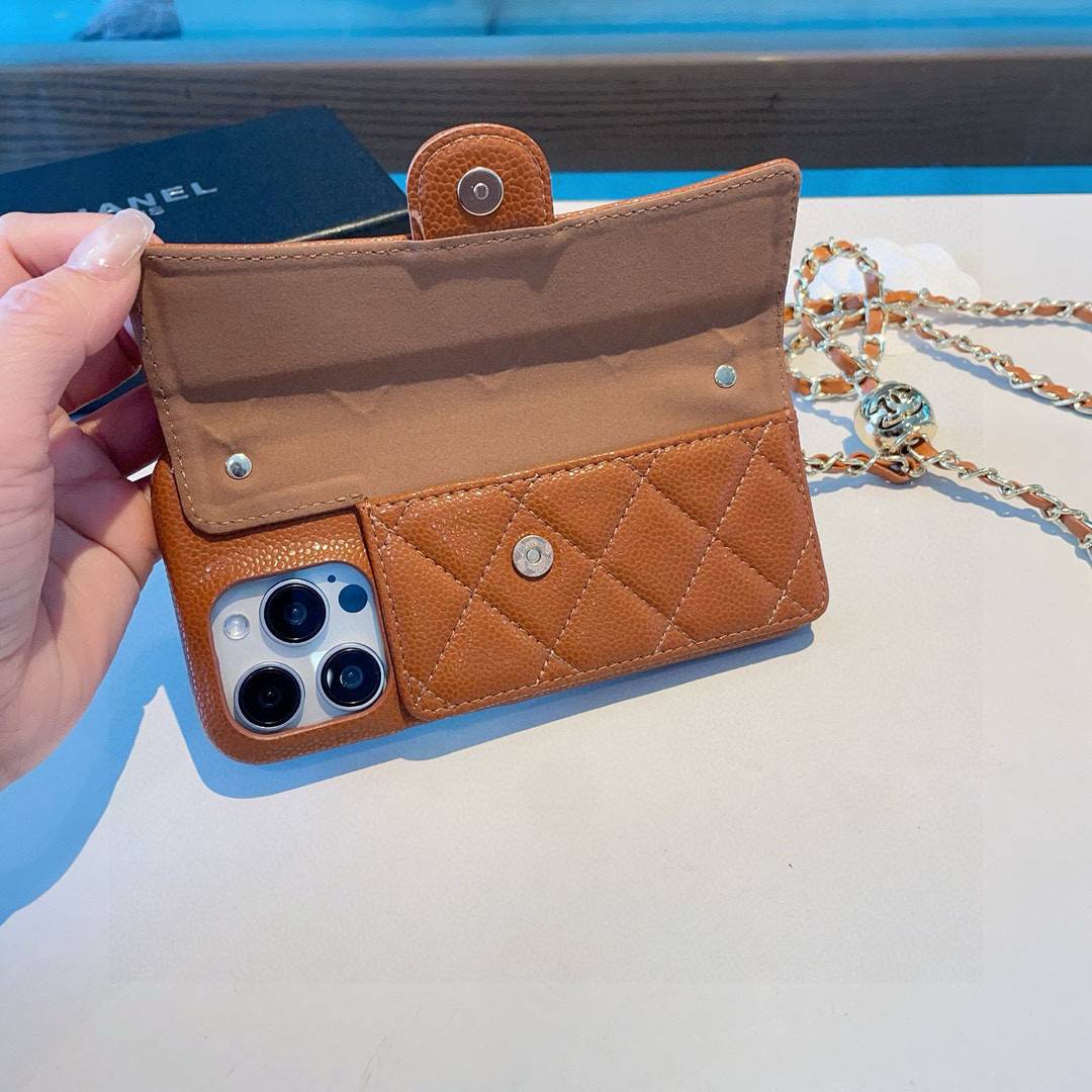 CHANEL シャネル スマホケース ココマーク キャビアスキン調 クッション付き 折りたたみ式 ホワイト ブラック - 画像 7