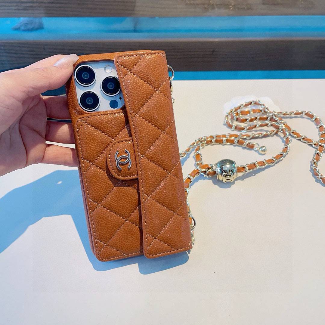 CHANEL シャネル スマホケース ココマーク キャビアスキン調 クッション付き 折りたたみ式 ホワイト ブラック - 画像 9