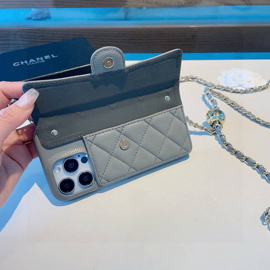 CHANEL シャネル 手帳型スマホケース ファンシーポーチ ツイード柄 ロゴ ブラック ホワイト - 画像 8