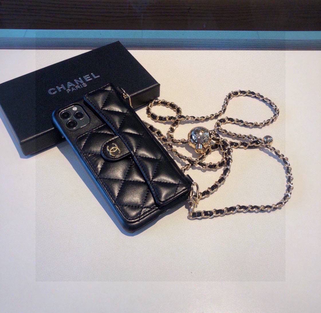 CHANEL シャネル チェーン付きスマホケース マルチポーチ ブラック - 画像 7
