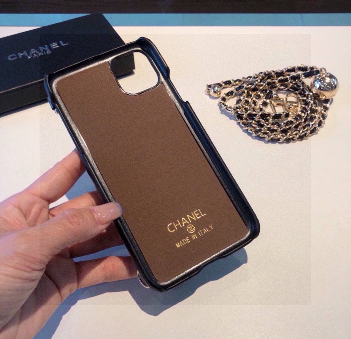 CHANEL シャネル チェーン付きスマホケース マルチポーチ ブラック - 画像 8