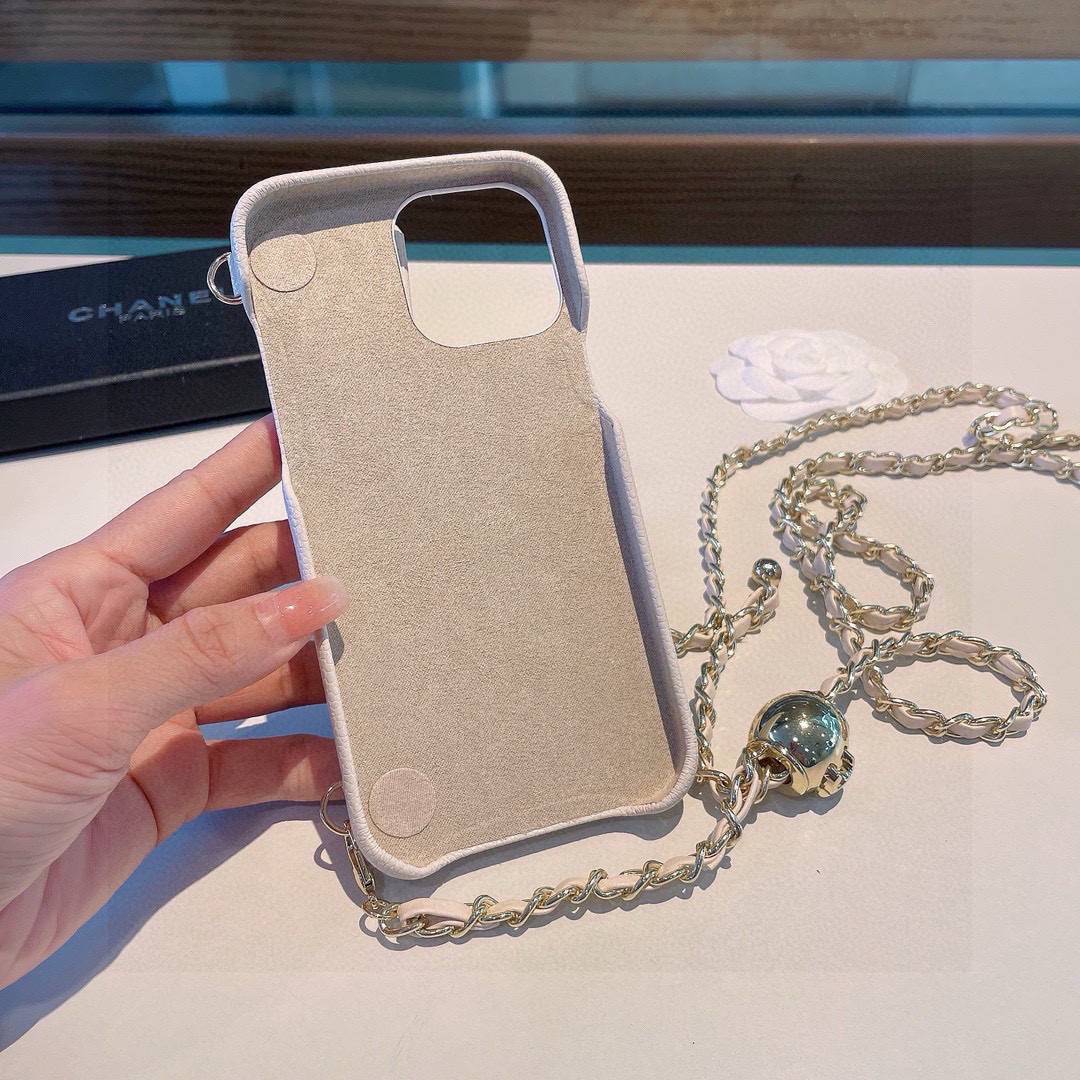 CHANEL シャネル スマホケース フlip ラゲージ ピンク カーフレザー チェーン付き - 画像 8
