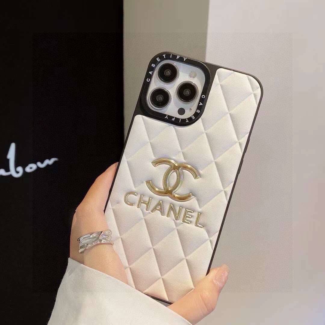 CHANEL シャネル フルカバー フォルム フリップケース ロゴTシャツ ロゴプレート ホワイト ブラック - 画像 2