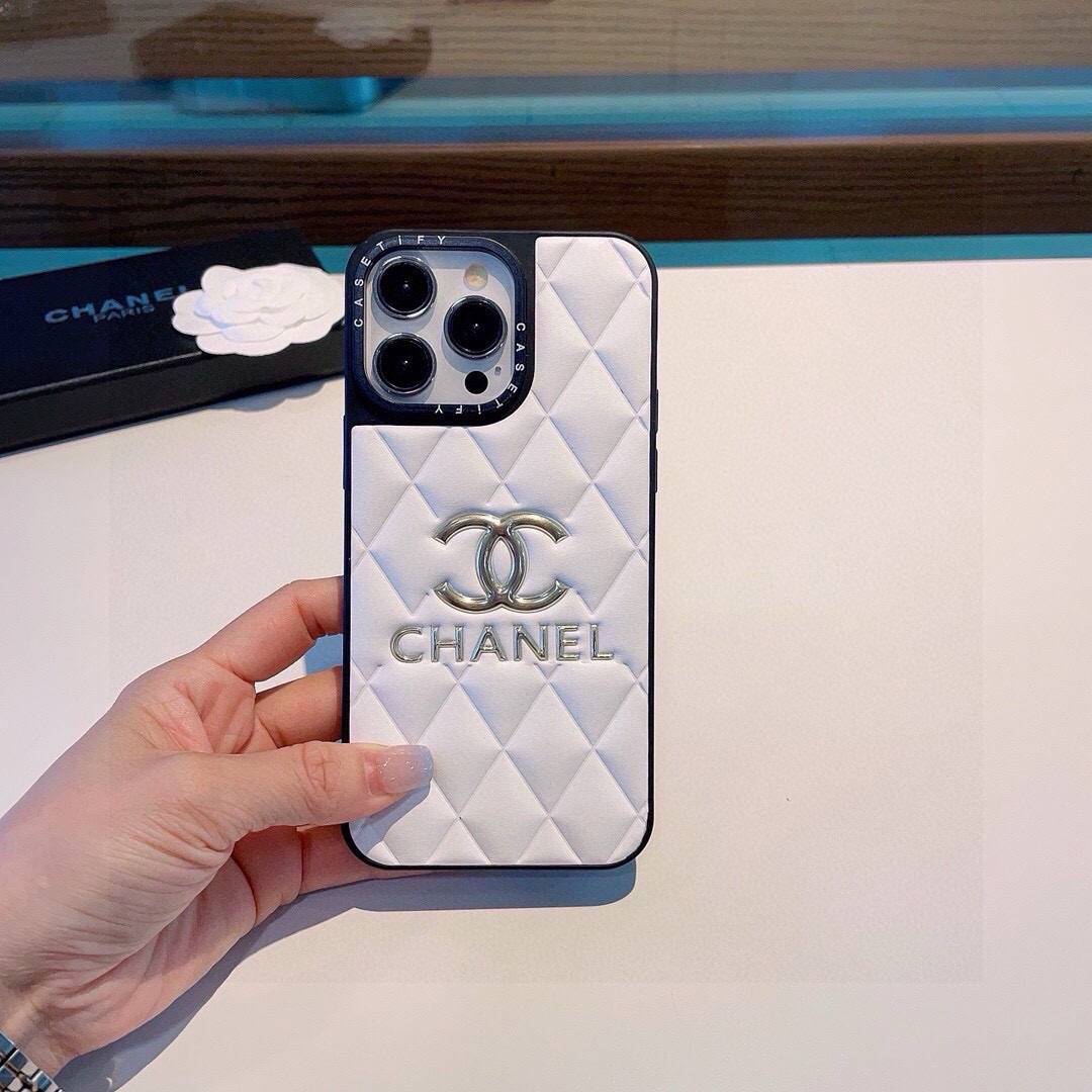 CHANEL シャネル フルカバー フォルム フリップケース ロゴTシャツ ロゴプレート ホワイト ブラック - 画像 5
