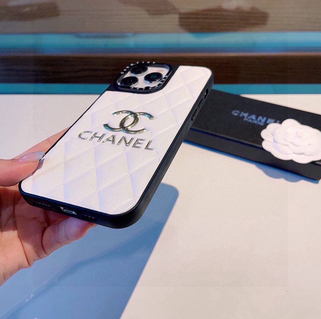 CHANEL シャネル フルカバー フォルム フリップケース ロゴTシャツ ロゴプレート ホワイト ブラック - 画像 6