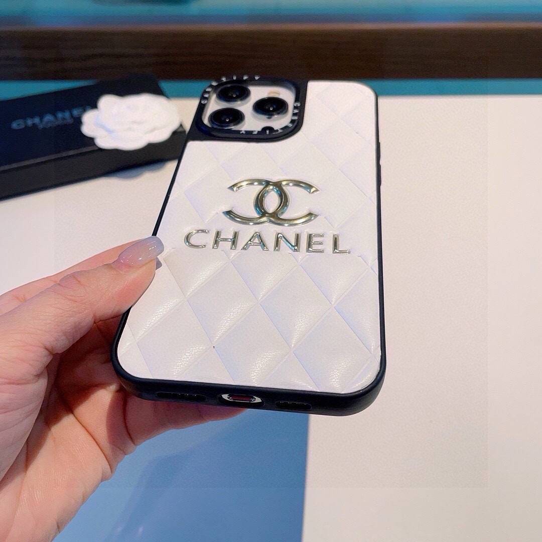 CHANEL シャネル フルカバー フォルム フリップケース ロゴTシャツ ロゴプレート ホワイト ブラック - 画像 9