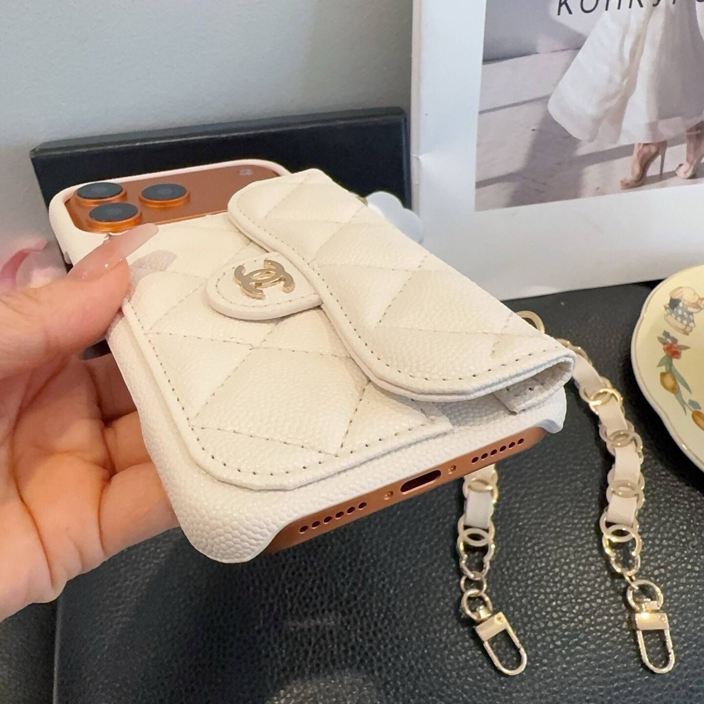 CHANEL シャネル ファッション手机壳 ファッションケース ファッションアクセサリー ワンピース カード収納 ブラック ホワイト - 画像 6