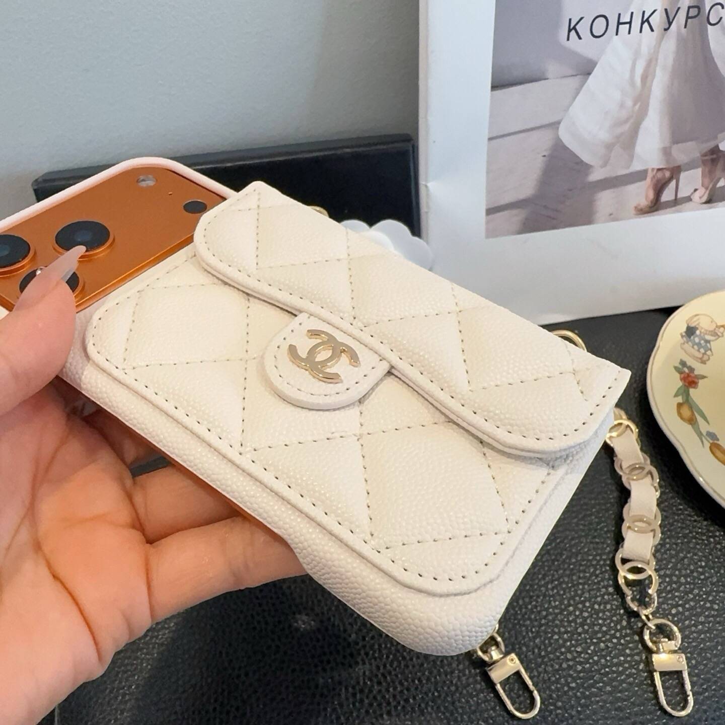 CHANEL シャネル ファッション手机壳 ファッションケース ファッションアクセサリー ワンピース カード収納 ブラック ホワイト - 画像 7