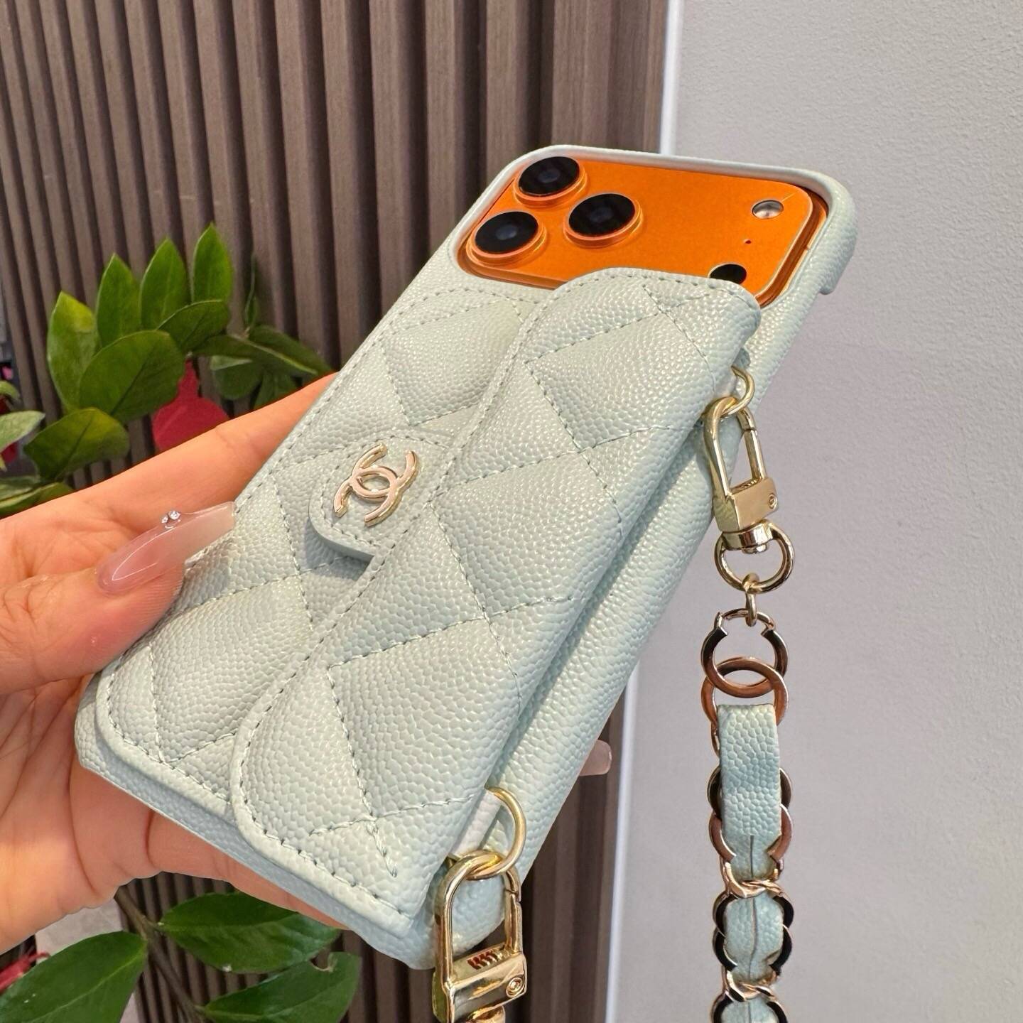 CHANEL シャネル フォンケース ツイード柄 フlipケース 二つ折り ブラック ホワイト ライトブルー - 画像 9