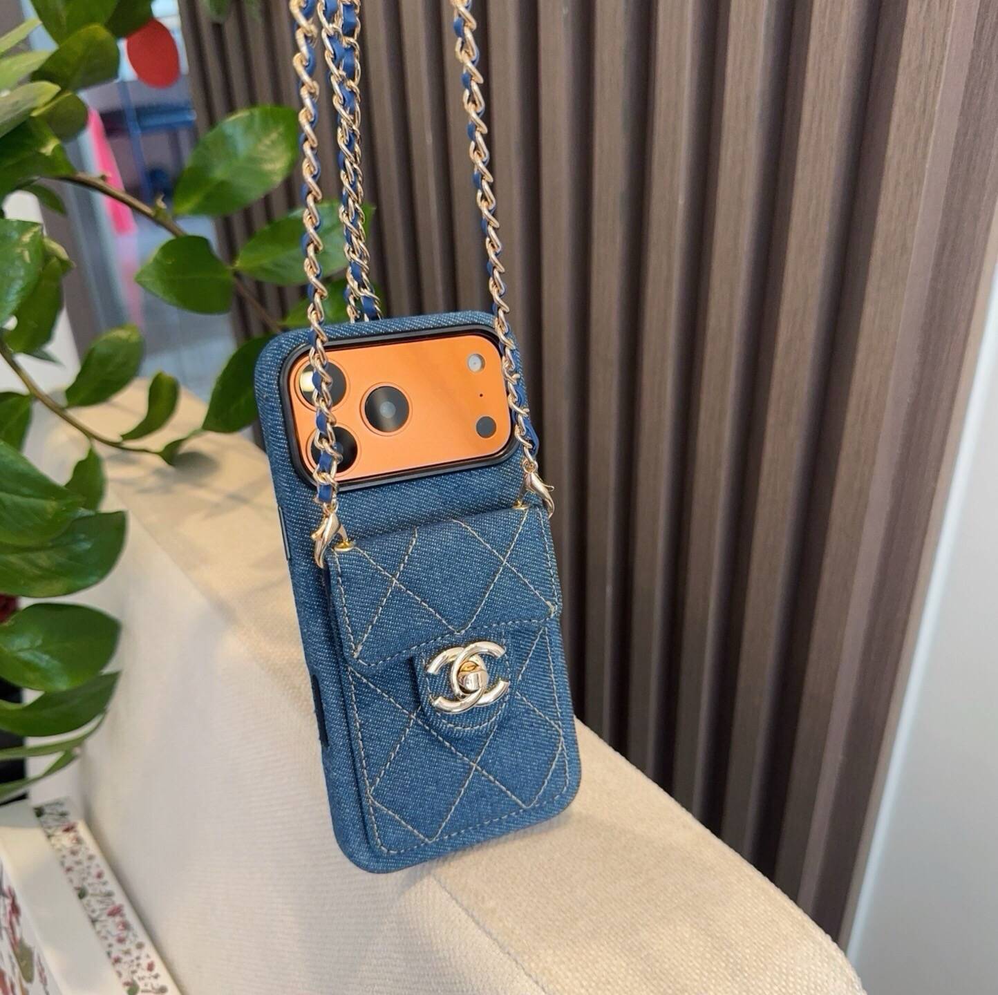 CHANEL シャネル カードケース 手帳型 デニム ファッション デザイン ブラック ブルー - 画像 2