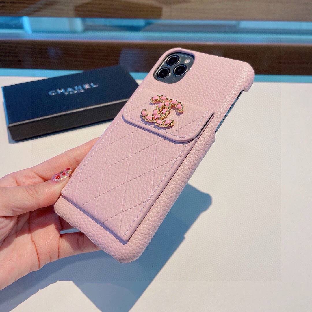 CHANEL シャネル カードケース 手帳型スマホケース チェック柄 シャネルロゴ ピンク ブラック - 画像 9