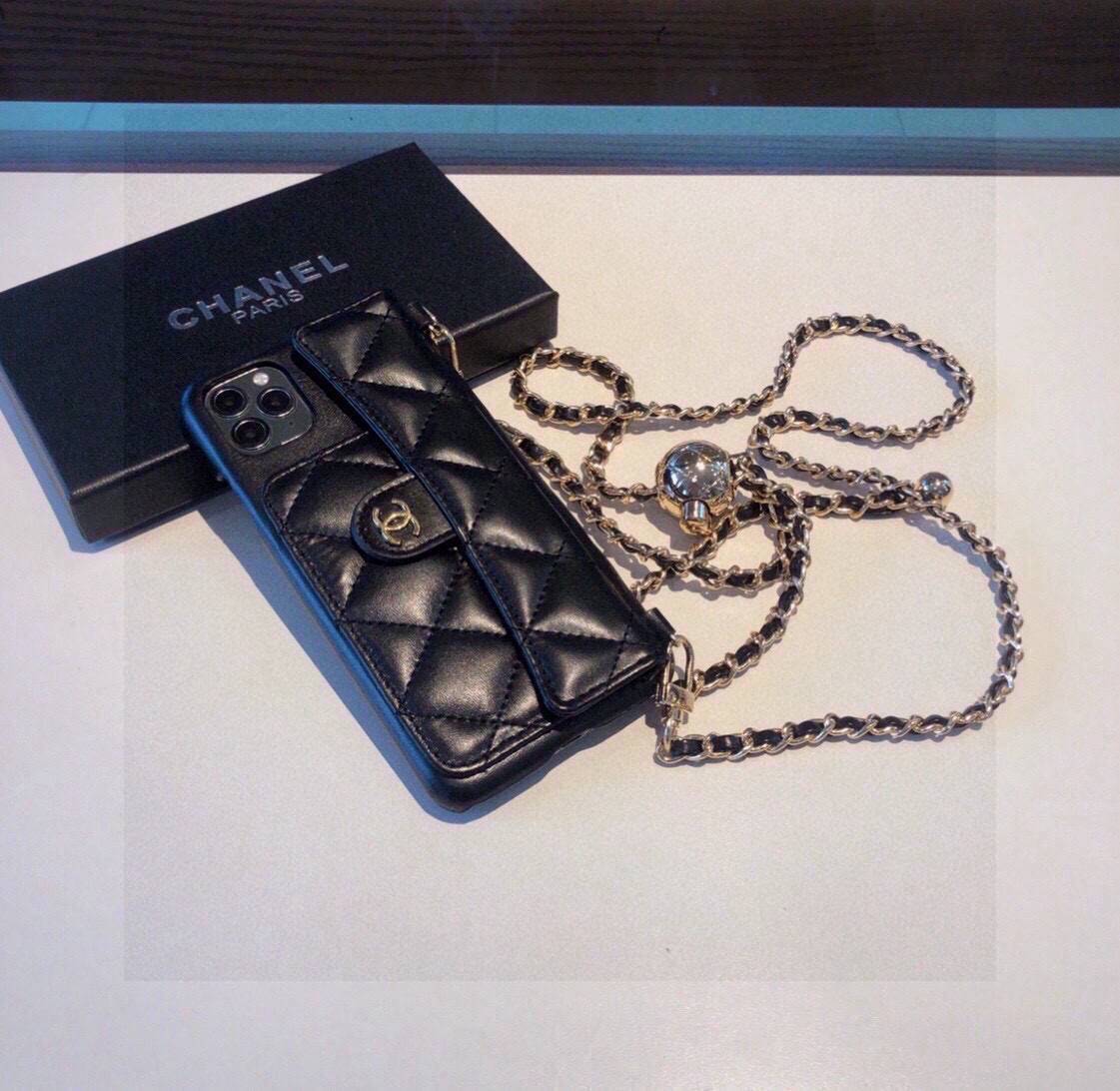 CHANEL シャネル チェーン付きスマホケース プレミアム ブラック - 画像 7