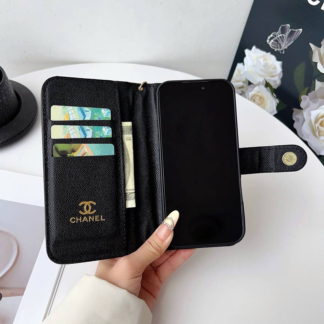 CHANEL シャネル フォルダータイプ スマホケース チェック柄 ロゴマーク ラグジュアリー ブラック ホワイト ピンク - 画像 3