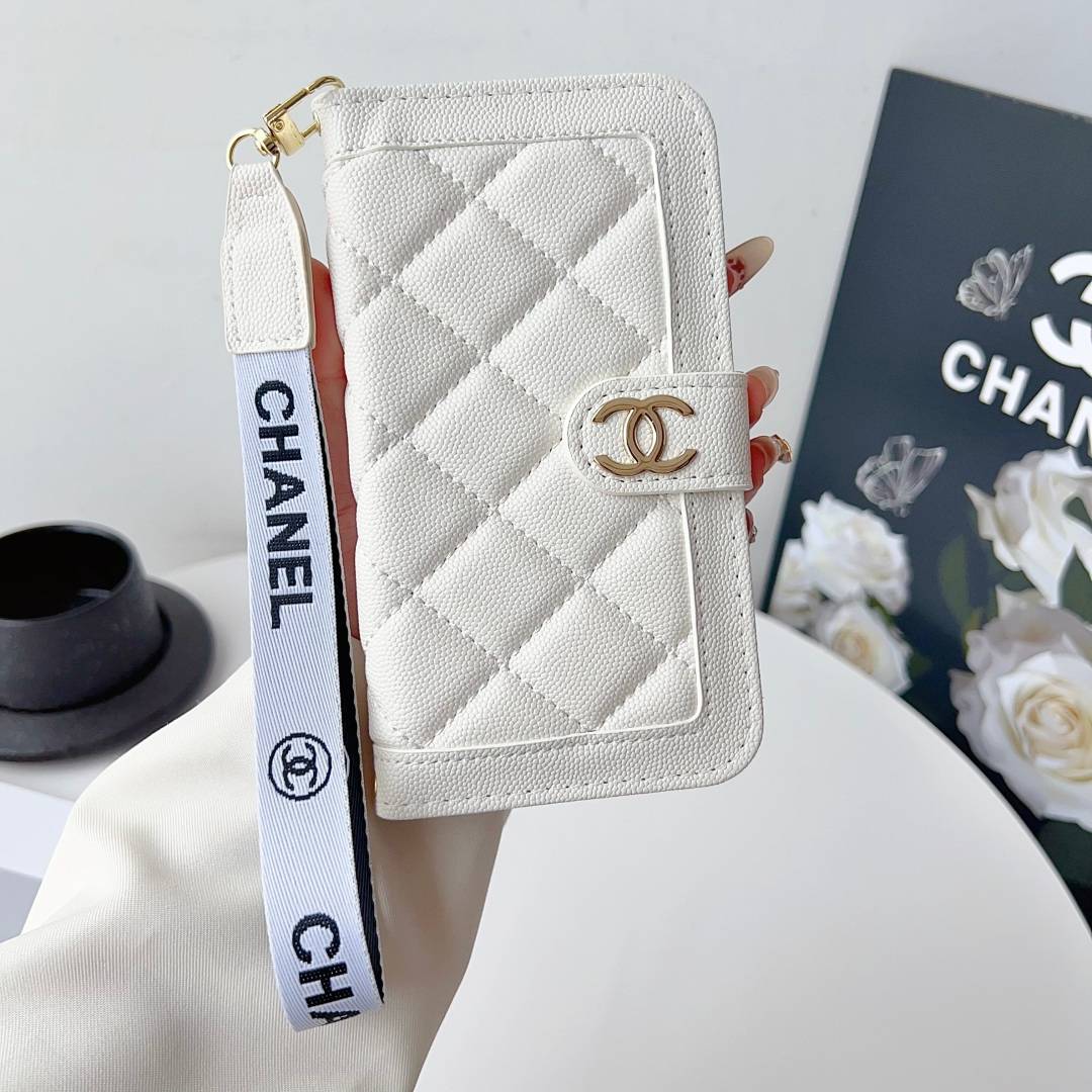 CHANEL シャネル フォルダータイプ スマホケース チェック柄 ロゴマーク ラグジュアリー ブラック ホワイト ピンク - 画像 4