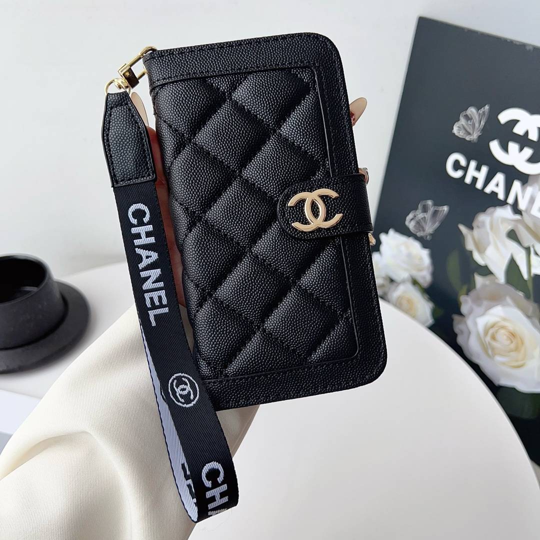 CHANEL シャネル フォルダータイプ スマホケース チェック柄 ロゴマーク ラグジュアリー ブラック ホワイト ピンク - 画像 6