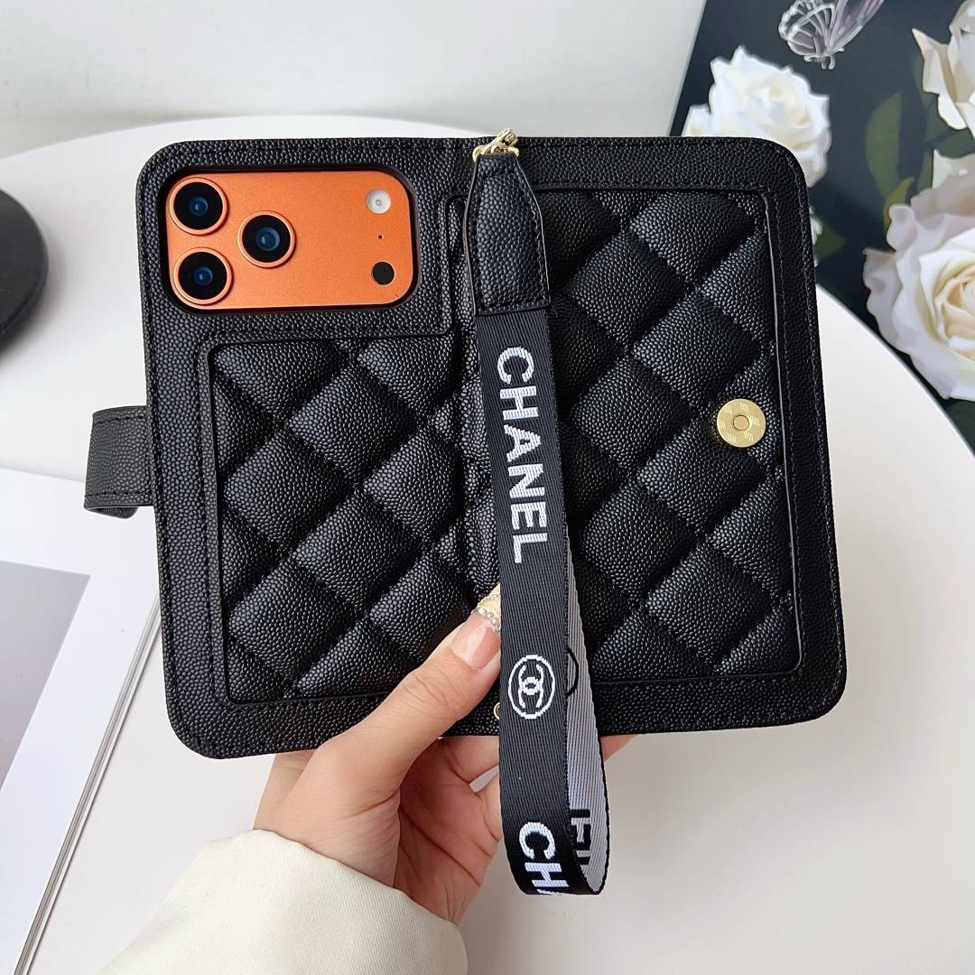 CHANEL シャネル フォルダータイプ スマホケース チェック柄 ロゴマーク ラグジュアリー ブラック ホワイト ピンク - 画像 8