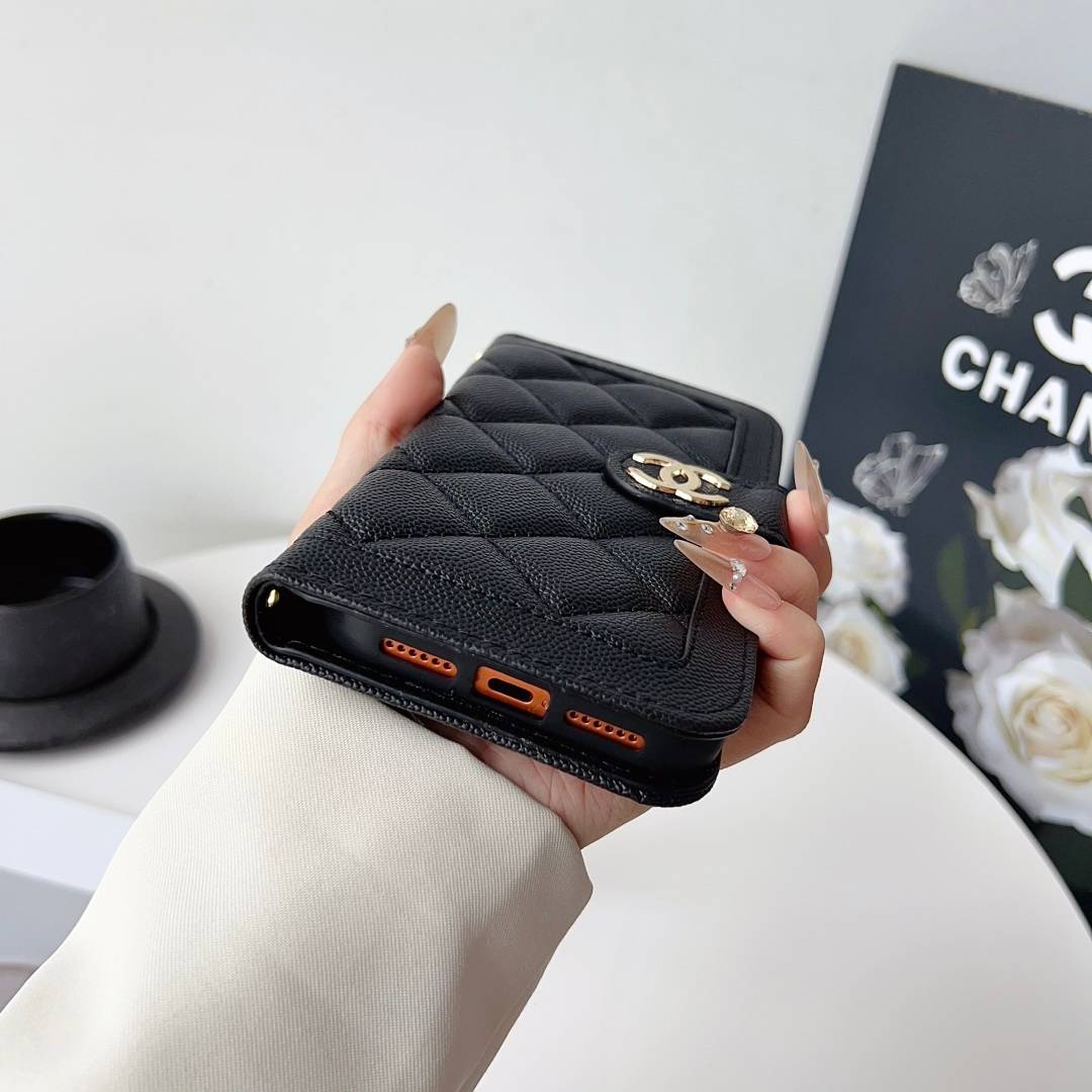 CHANEL シャネル フォルダータイプ スマホケース チェック柄 ロゴマーク ラグジュアリー ブラック ホワイト ピンク - 画像 10