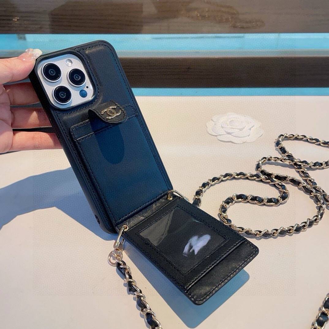 CHANEL シャネル カードケース 手帳型 ストラップ チェーン ブラック - 画像 7