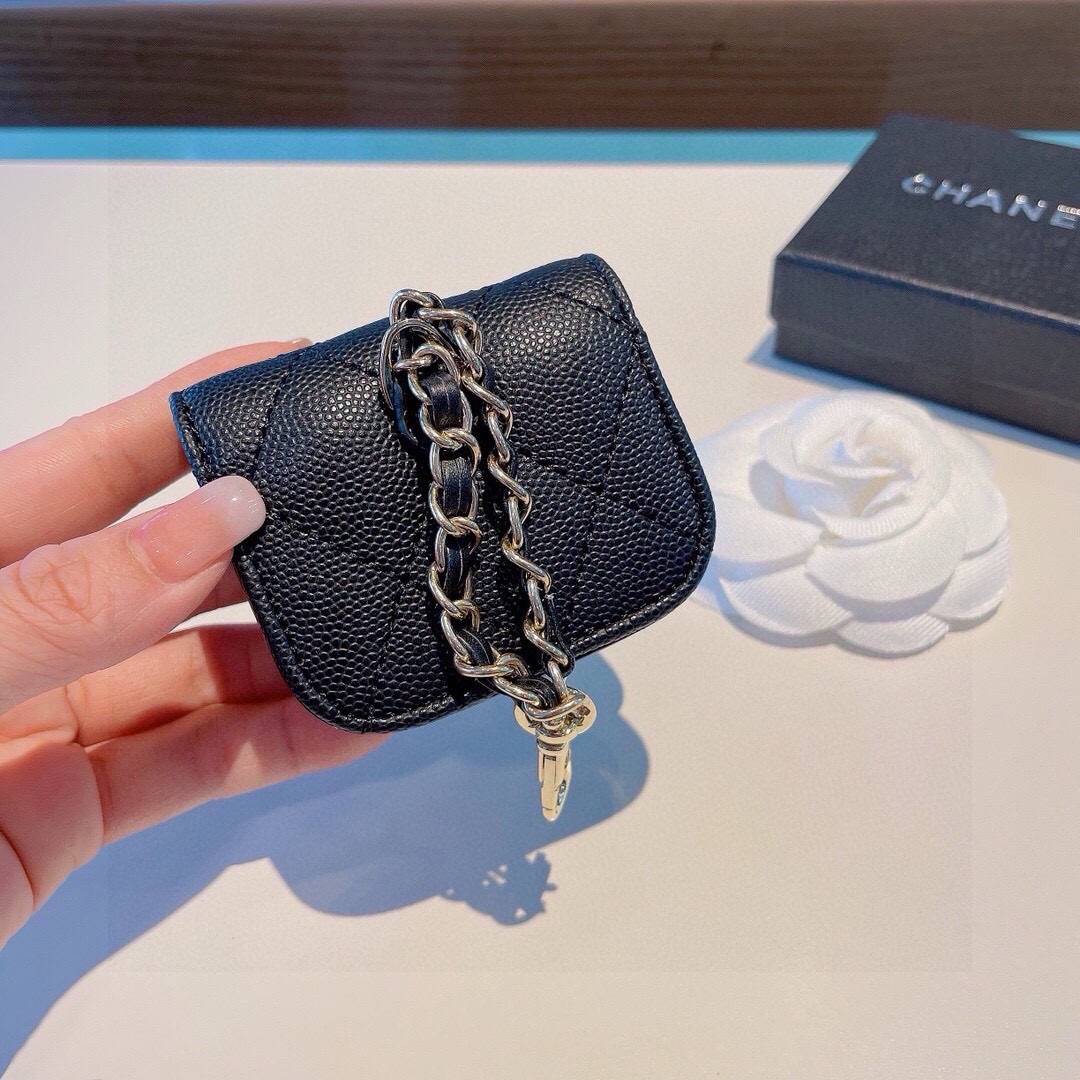 CHANEL シャネル ミニバッグ ファスナー付き シャネルロゴ ファスナーポーチ ブラック ピンク - 画像 2