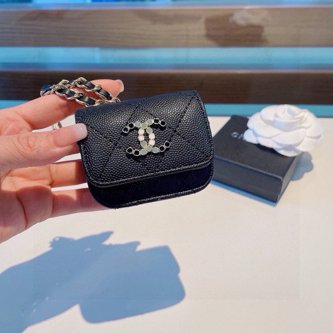 CHANEL シャネル ミニバッグ ファスナー付き シャネルロゴ ファスナーポーチ ブラック ピンク - 画像 3