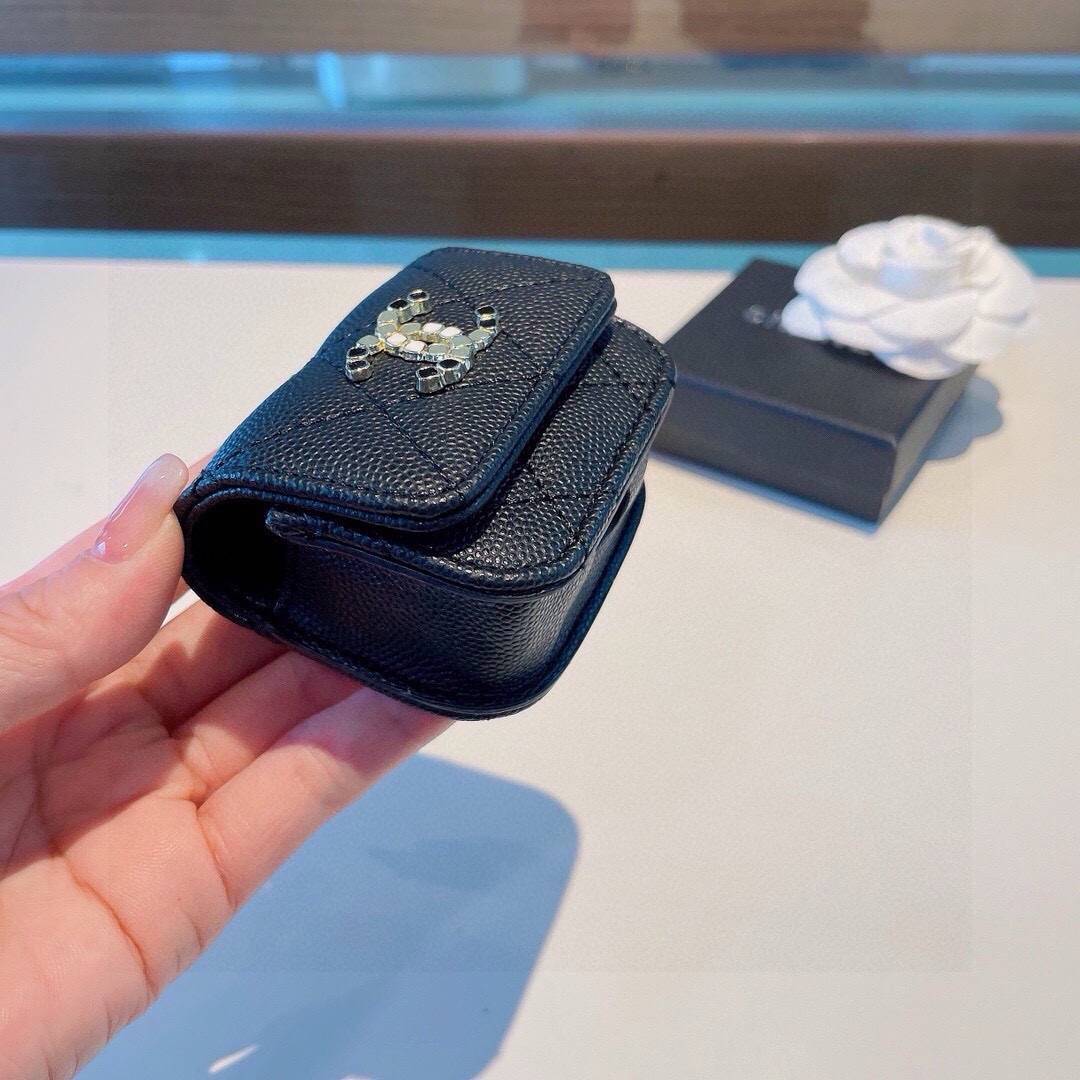 CHANEL シャネル ミニバッグ ファスナー付き シャネルロゴ ファスナーポーチ ブラック ピンク - 画像 5