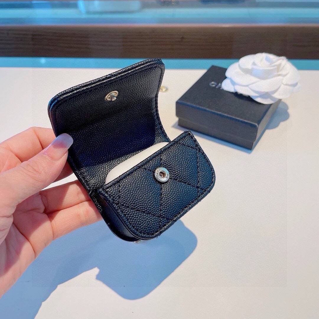CHANEL シャネル ミニバッグ ファスナー付き シャネルロゴ ファスナーポーチ ブラック ピンク - 画像 7