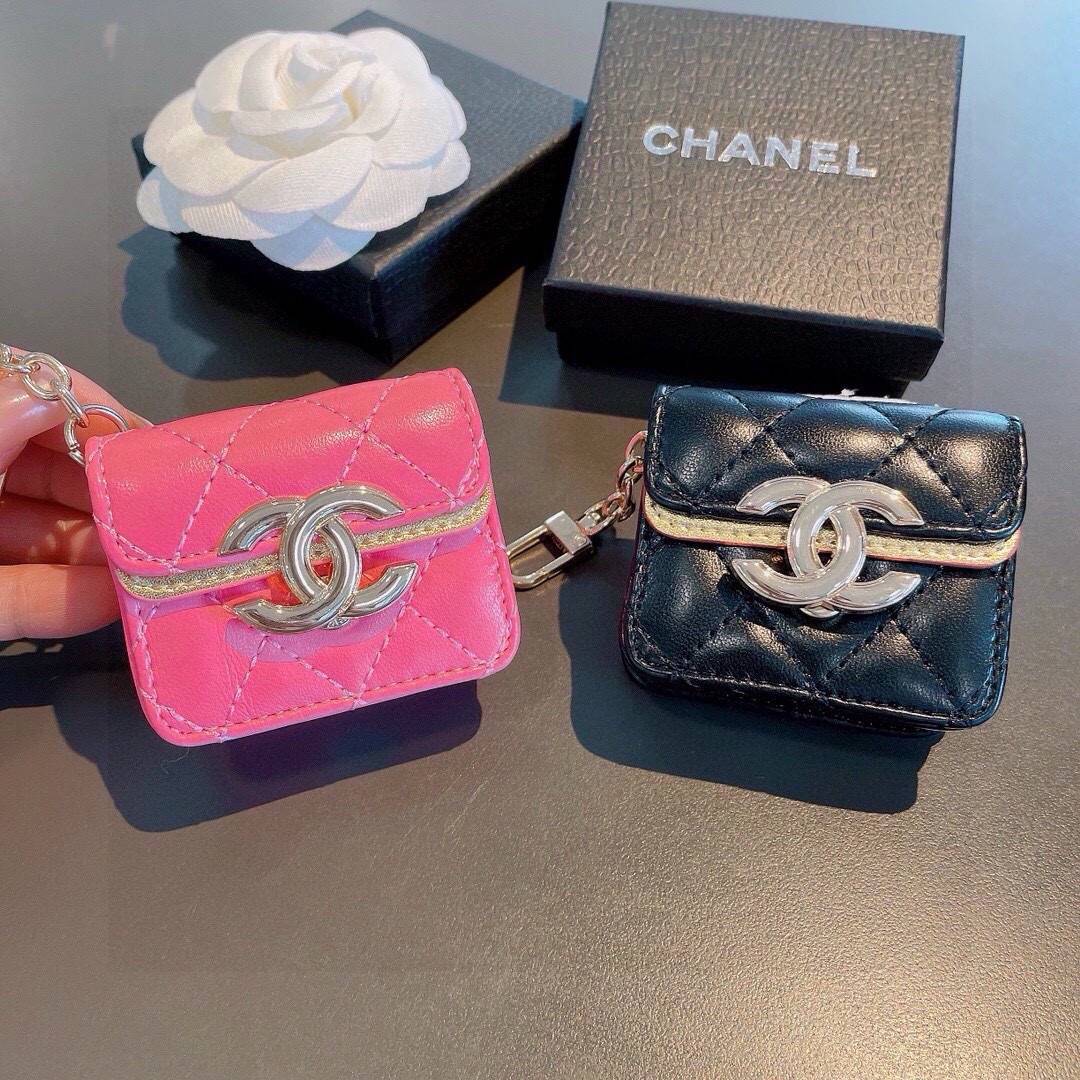 CHANEL シャネル ヘッドフォンケース ミニポーチ バイカラー ロゴTシャツ ブラック ピンク - 画像 5