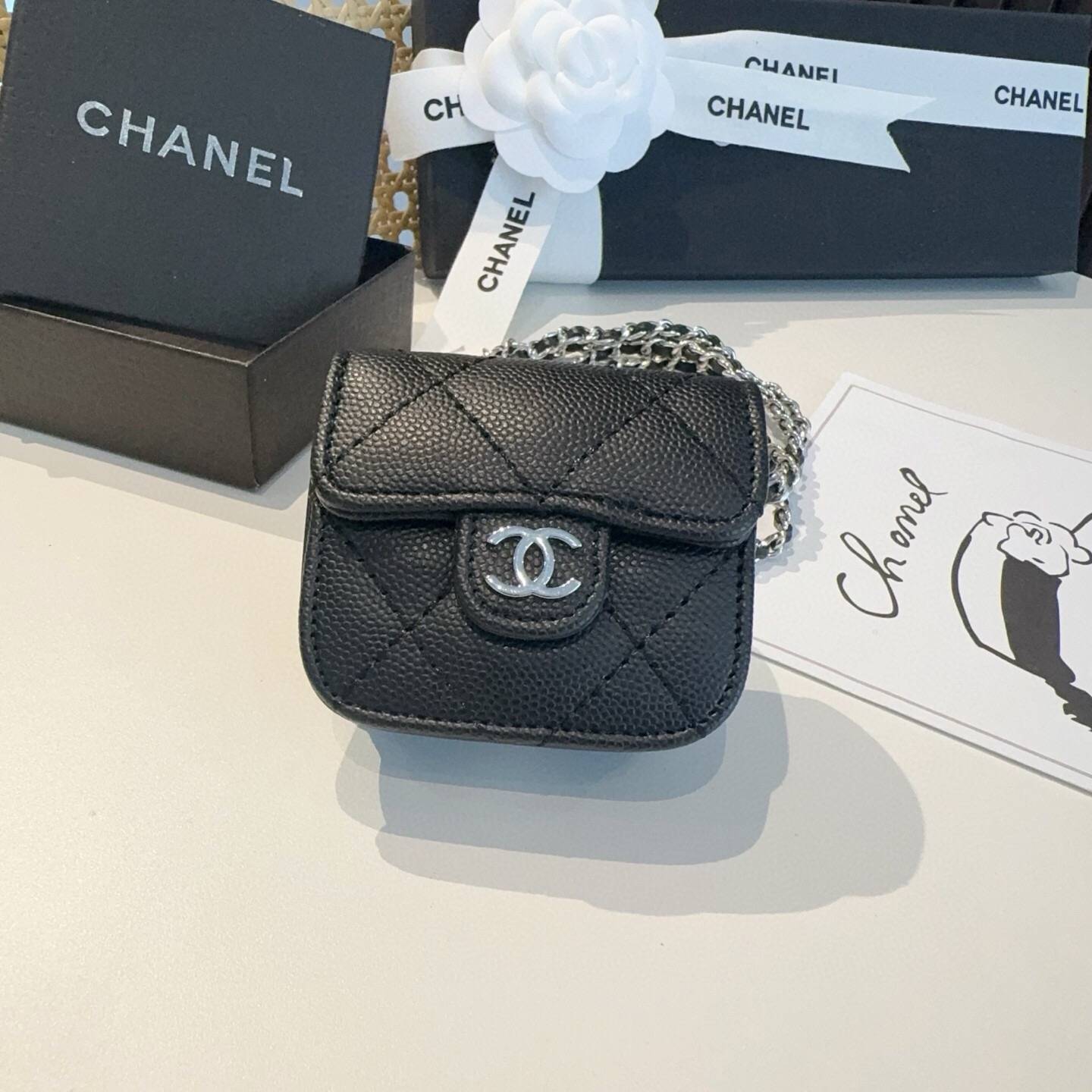 CHANEL シャネル ミニボックス ミニバッグ ロゴTシャツ ココマーク ブラック - 画像 2