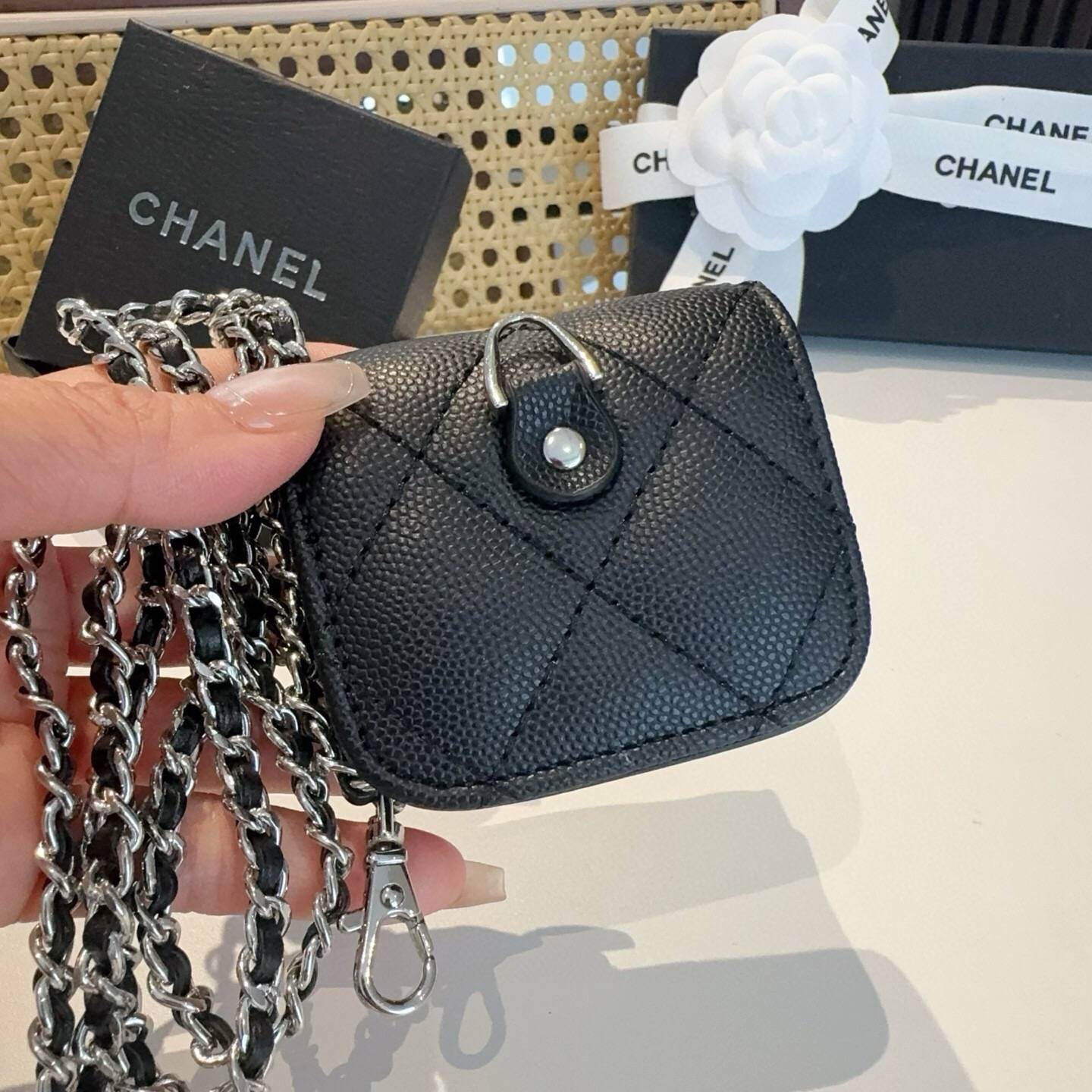 CHANEL シャネル ミニボックス ミニバッグ ロゴTシャツ ココマーク ブラック - 画像 6