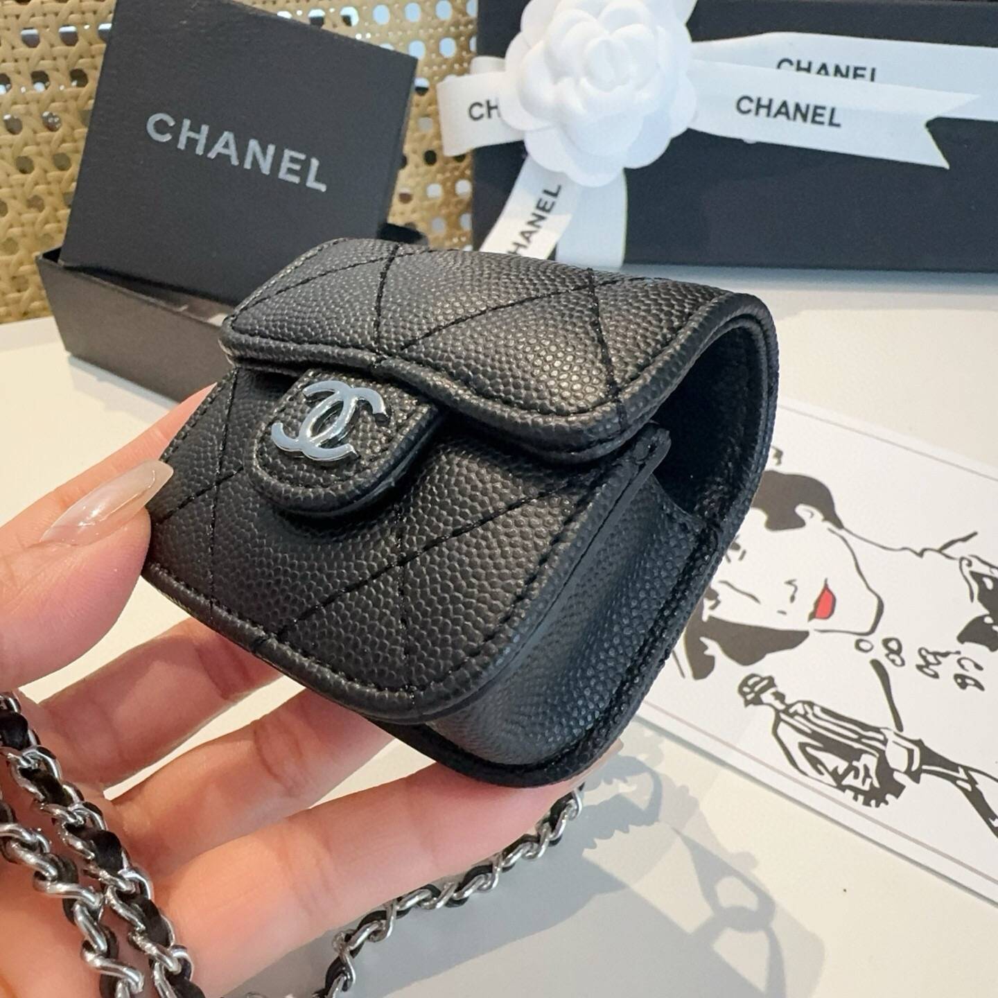 CHANEL シャネル ミニボックス ミニバッグ ロゴTシャツ ココマーク ブラック - 画像 8
