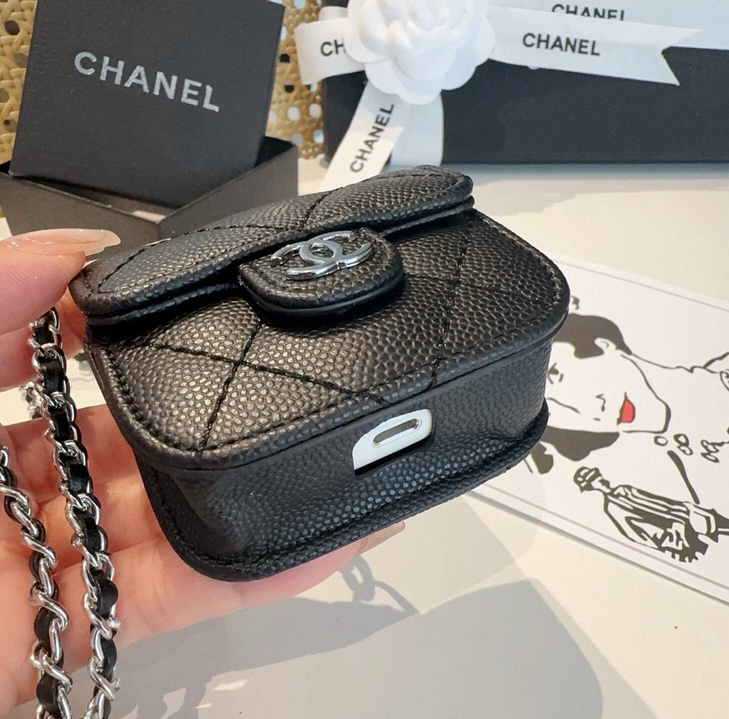 CHANEL シャネル ミニボックス ミニバッグ ロゴTシャツ ココマーク ブラック - 画像 9