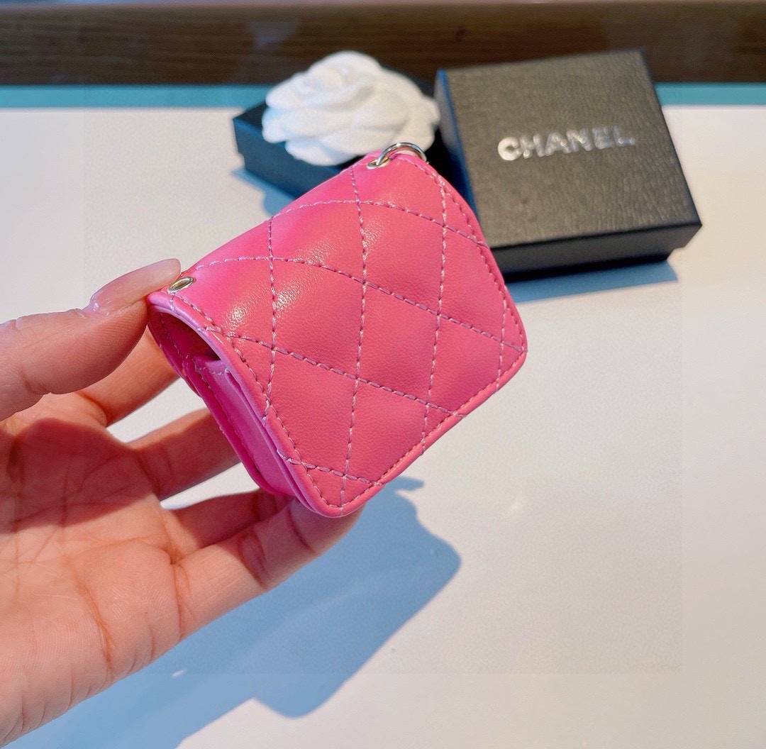 CHANEL シャネル ミニポーチ キーホルダー ファッション ピンク ブラック - 画像 3