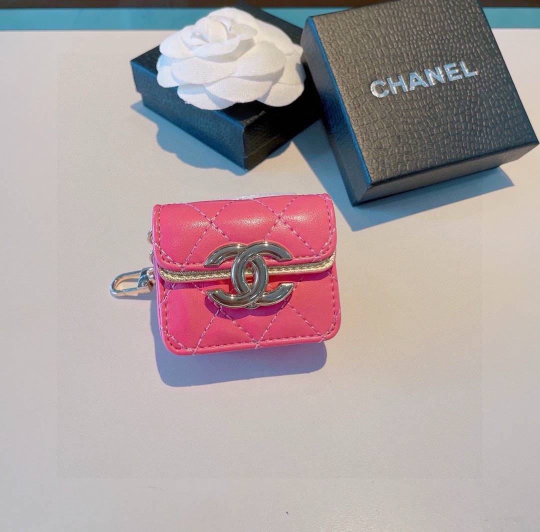 CHANEL シャネル ミニポーチ キーホルダー ファッション ピンク ブラック - 画像 5