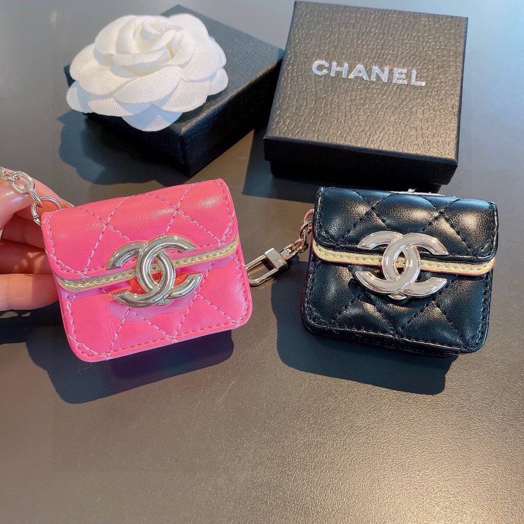 CHANEL シャネル ミニポーチ キーホルダー ファッション ピンク ブラック - 画像 6