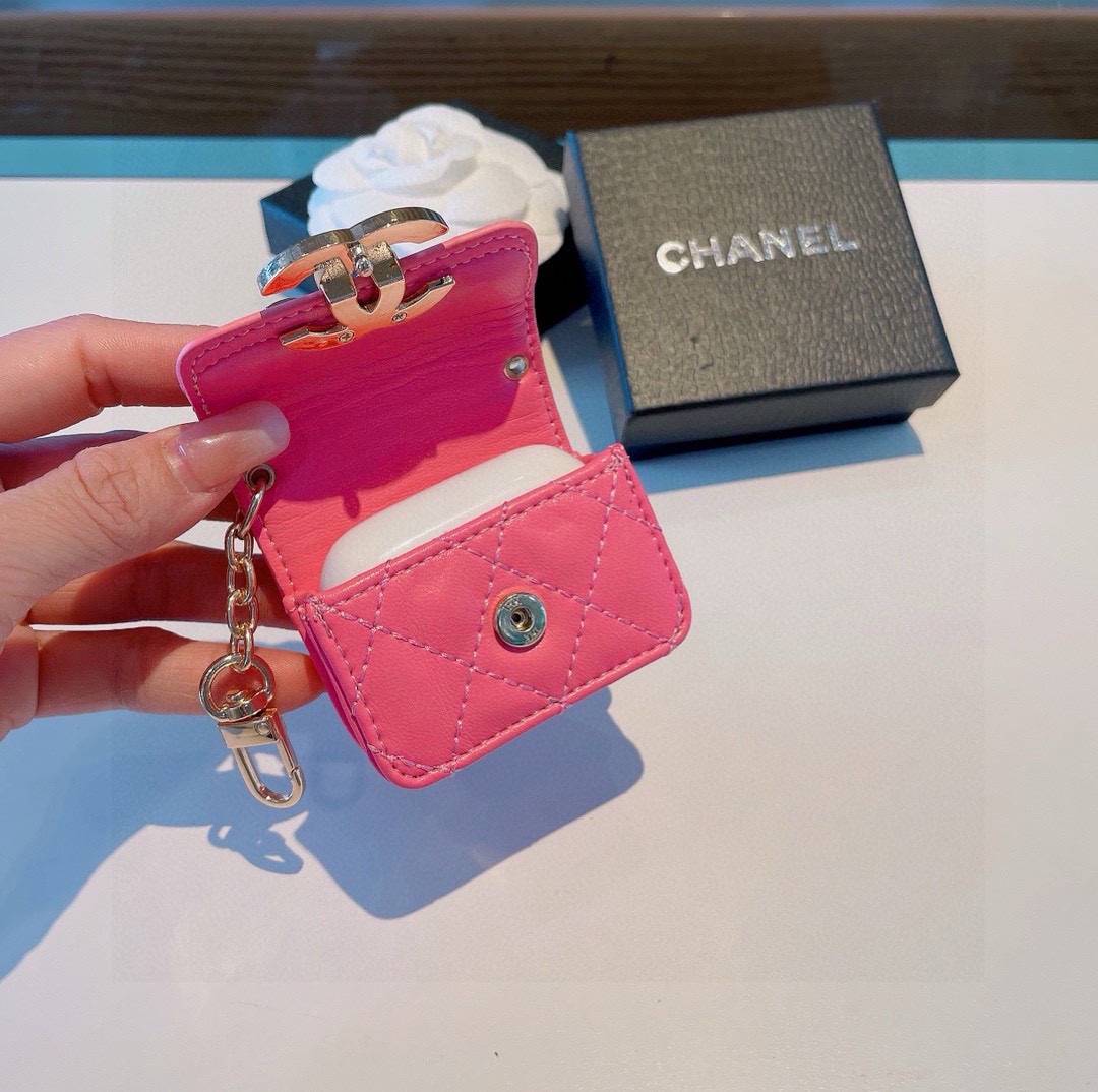 CHANEL シャネル ミニポーチ キーホルダー ファッション ピンク ブラック - 画像 8