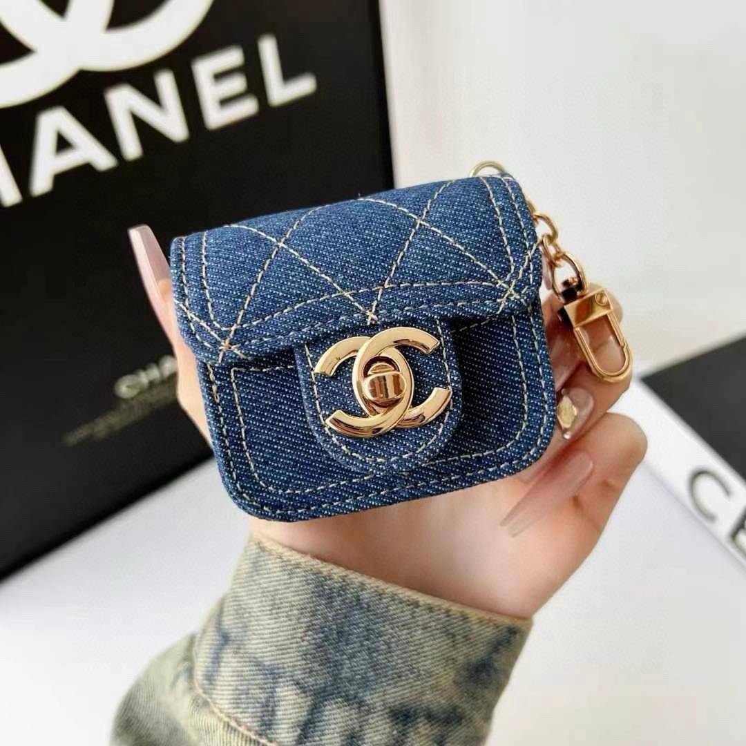 CHANEL シャネル オーディオケース デニム ロゴTシャツ ココマーク バイカラー クルーネック ホワイト - 画像 3
