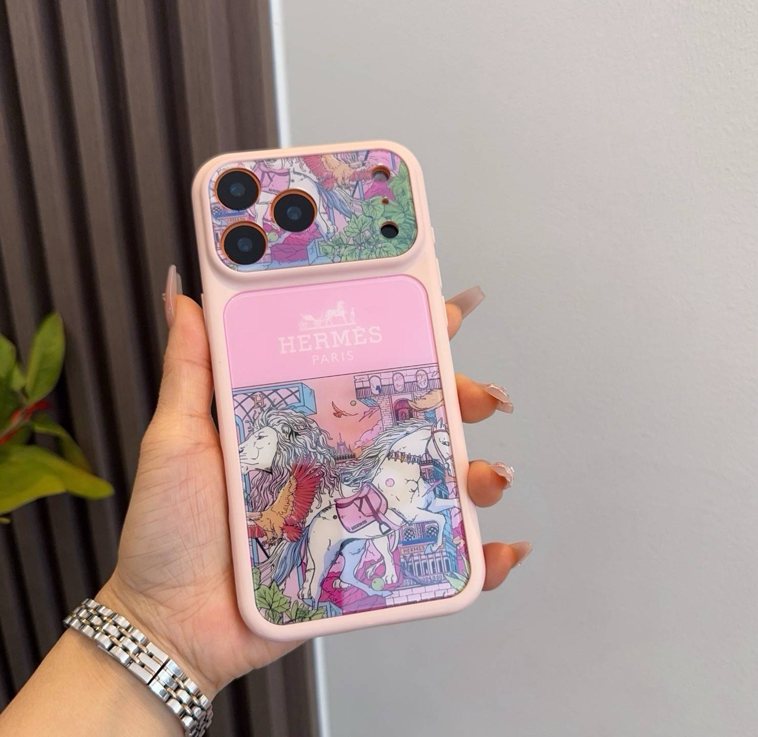 HERMES ロゴ iPhone 18シリーズ対応 iPhoneケース スマホケース レディース ロゴ入り ピンク - 画像 8