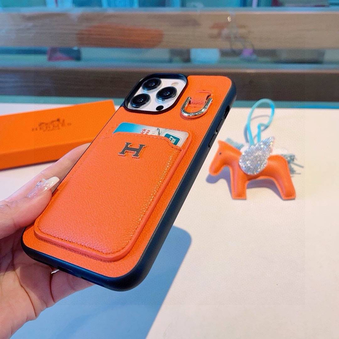 HERMES 愛馬仕 iPhone 18シリーズ対応 iPhoneケース スマホケース レディース ロゴ カード収納 手帳型 - 画像 6