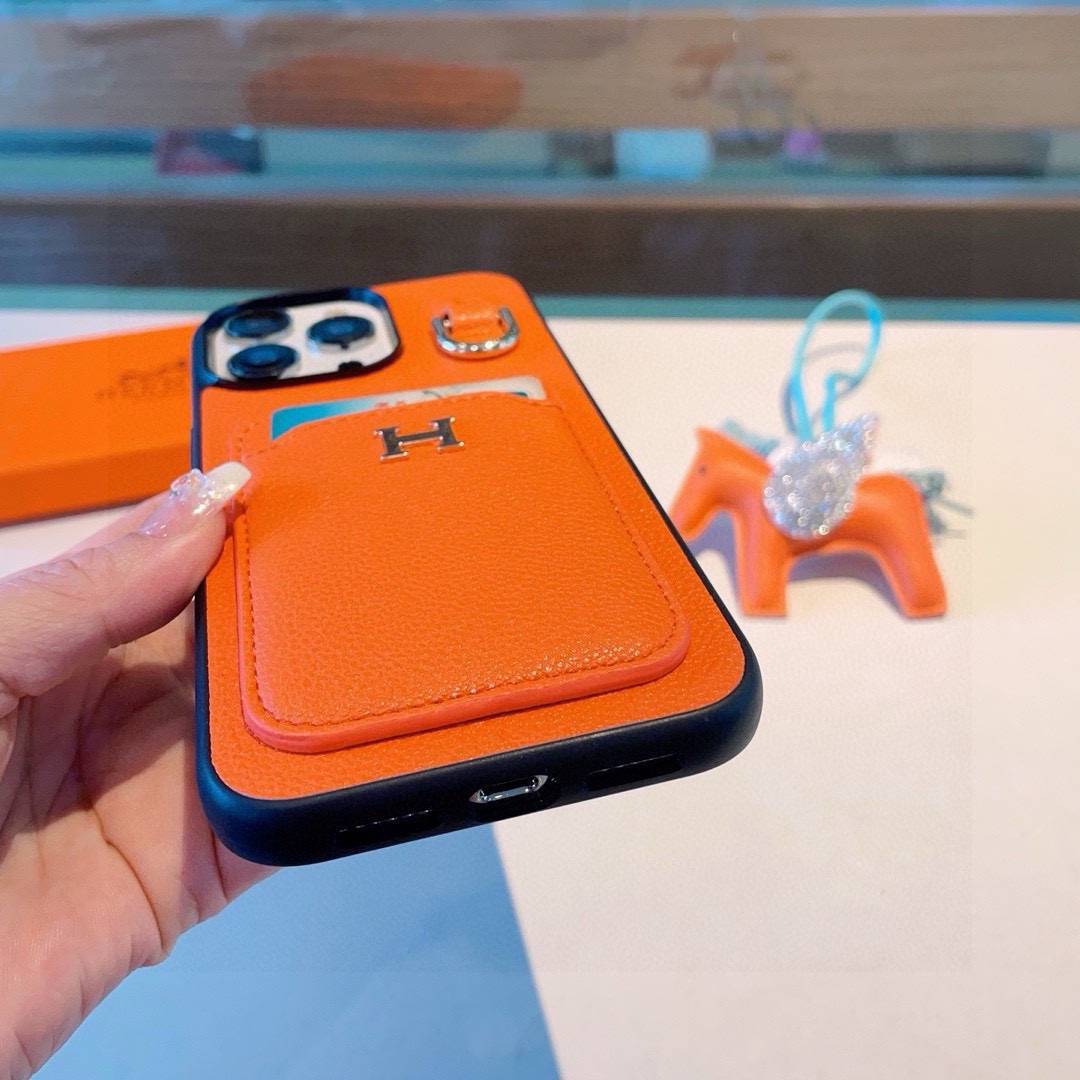 HERMES 愛馬仕 iPhone 18シリーズ対応 iPhoneケース スマホケース レディース ロゴ カード収納 手帳型 - 画像 9