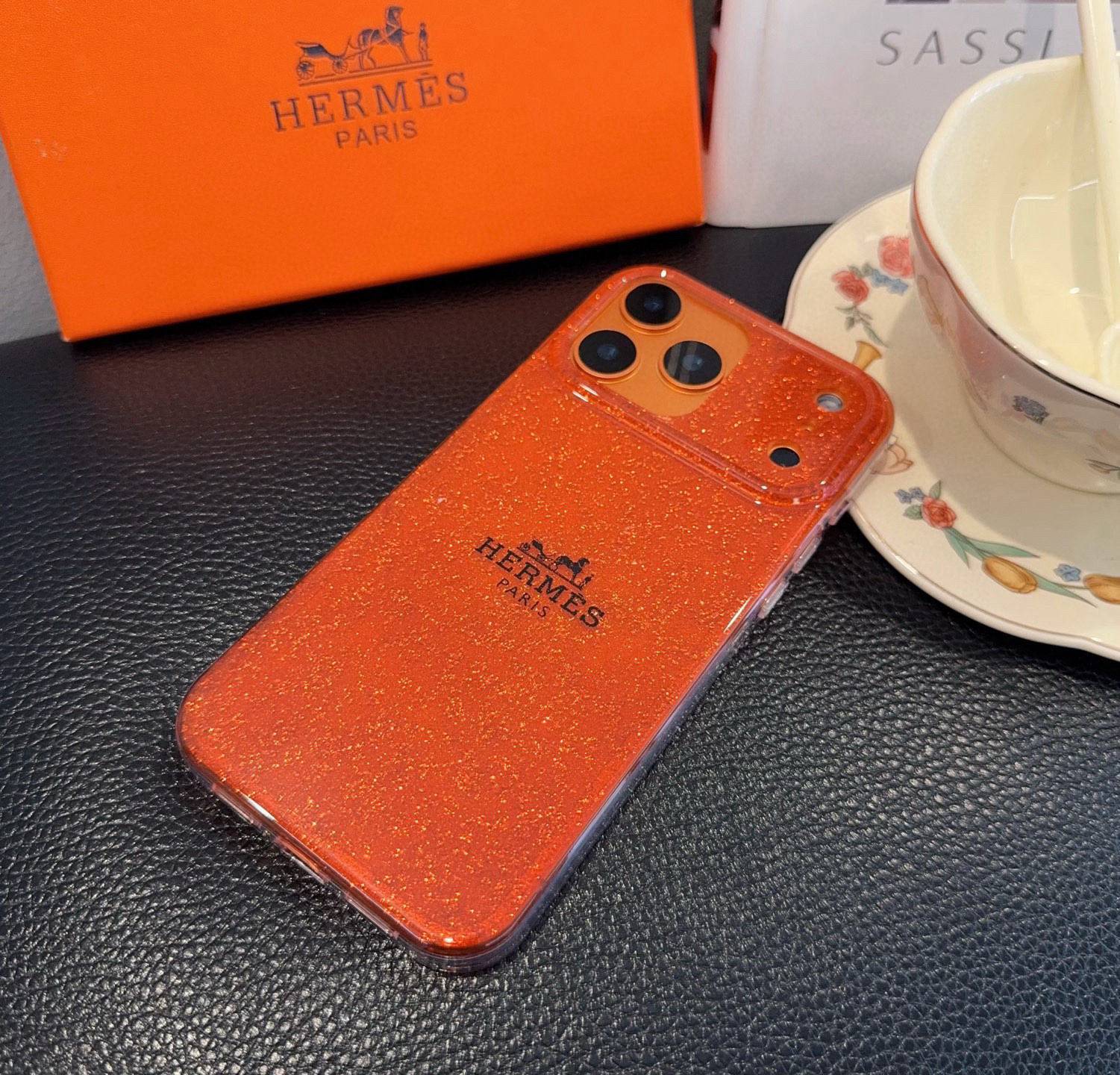 HERMES ヘルメス iPhone 18シリーズ対応 iPhoneケース スマホケース レディース ロゴ オレンジ - 画像 6