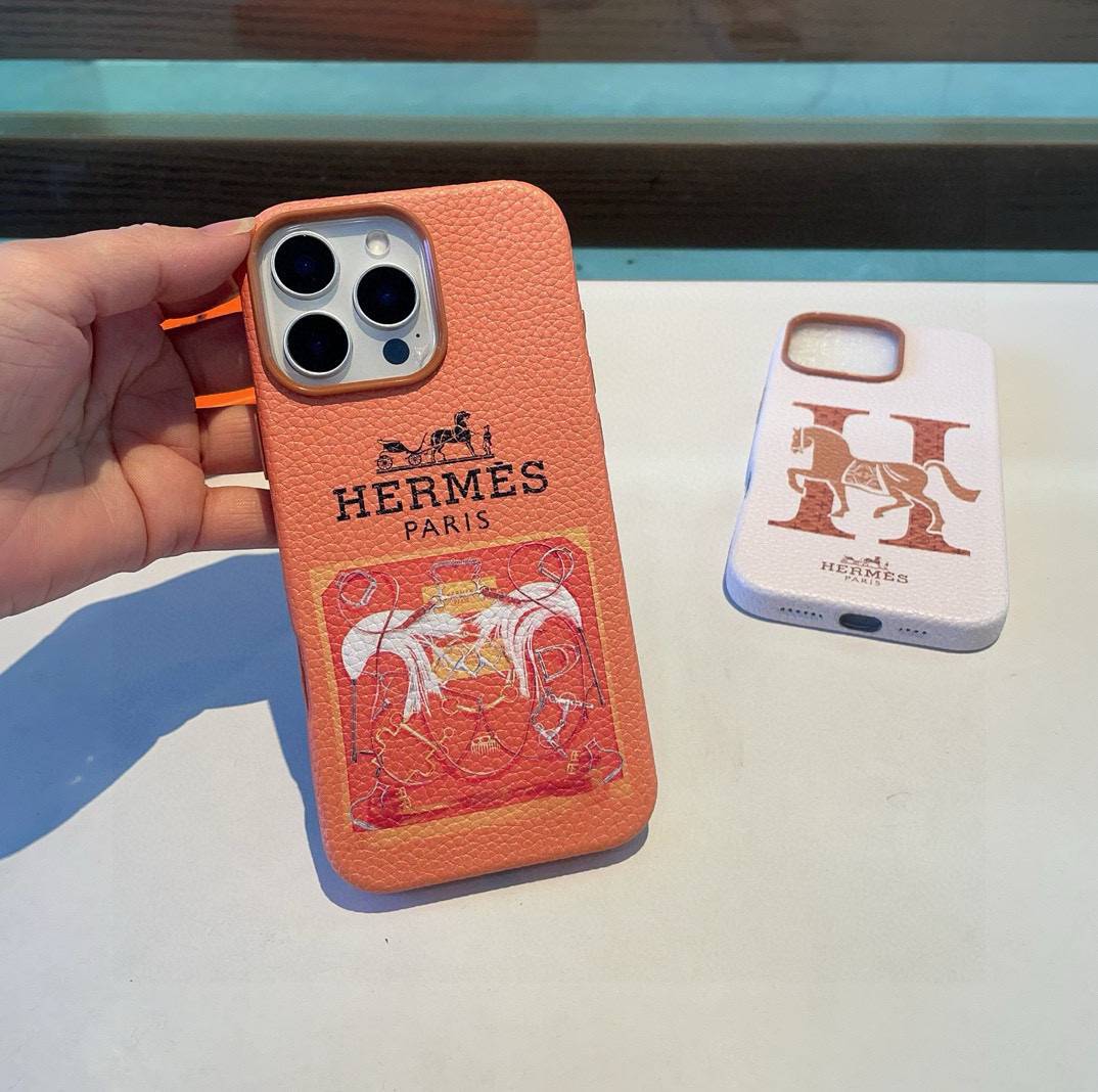 HERMES 愛馬仕 iPhone 18シリーズ対応 iPhoneケース スマホケース ロゴ入り レディース ベージュ - 画像 2