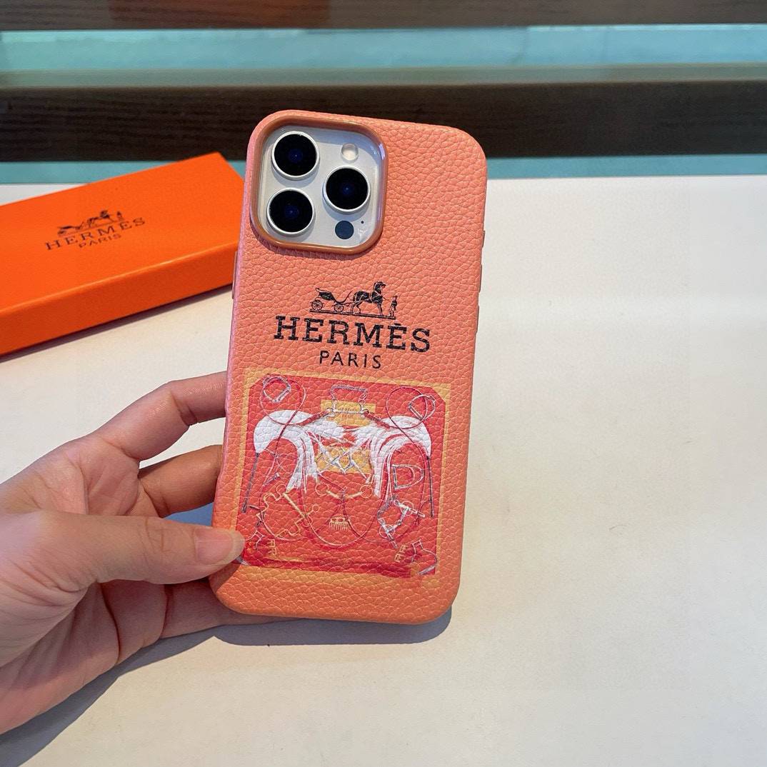 HERMES 愛馬仕 iPhone 18シリーズ対応 iPhoneケース スマホケース ロゴ入り レディース ベージュ - 画像 3