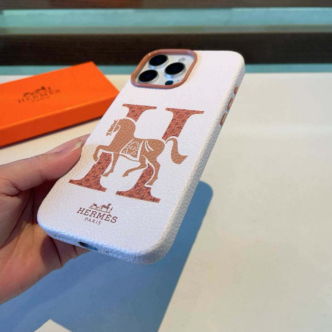 HERMES ヘルメス iPhone 18シリーズ対応 iPhoneケース スマホケース ロゴ レディース 白 - 画像 2