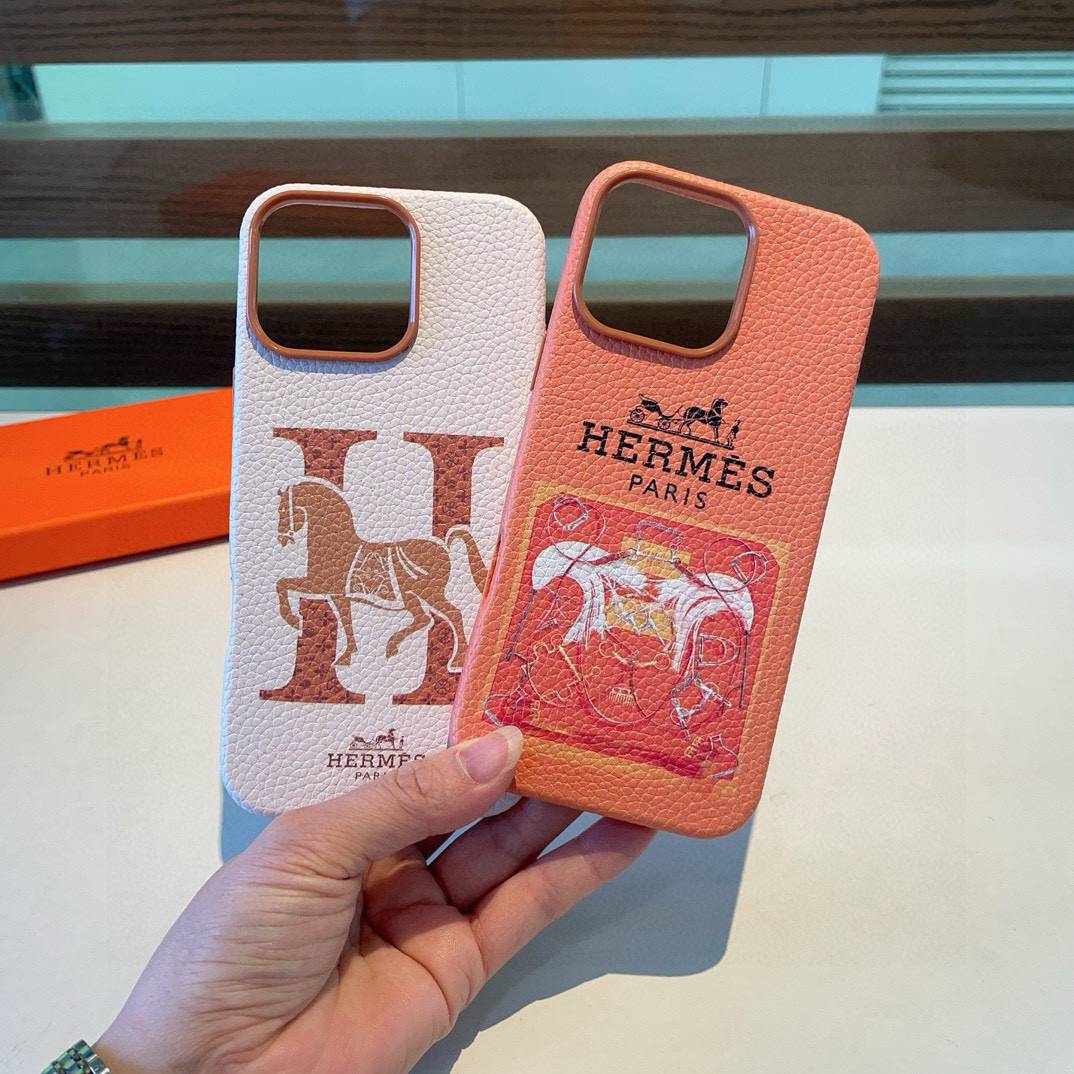 HERMES 愛馬仕 iPhone 18シリーズ対応 iPhoneケース スマホケース ロゴ入り レディース オレンジ - 画像 5