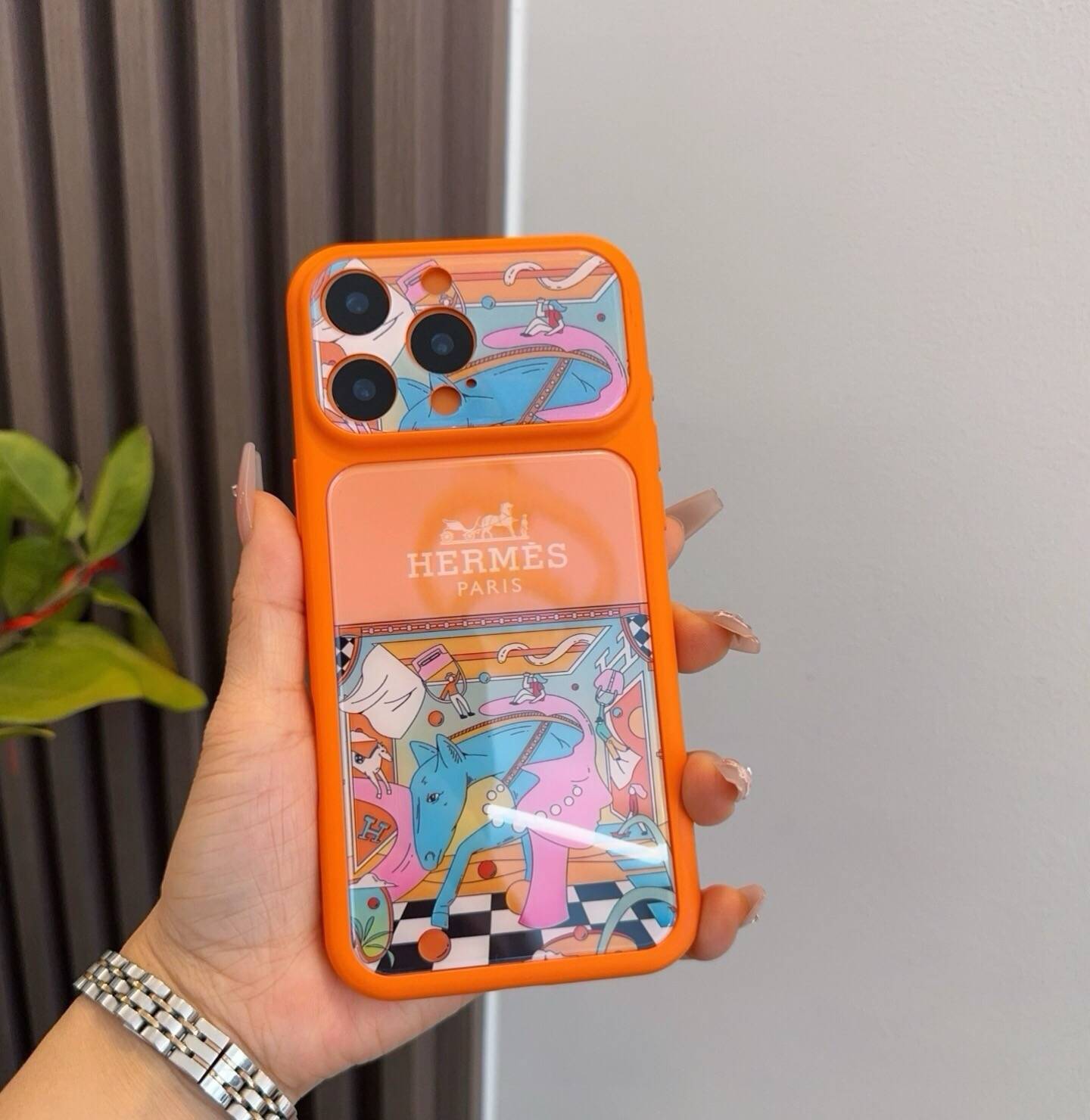 HERMS ルイヴィトン iPhone 18シリーズ対応 iPhoneケース スマホケース レディース ロゴ入り オレンジ - 画像 2