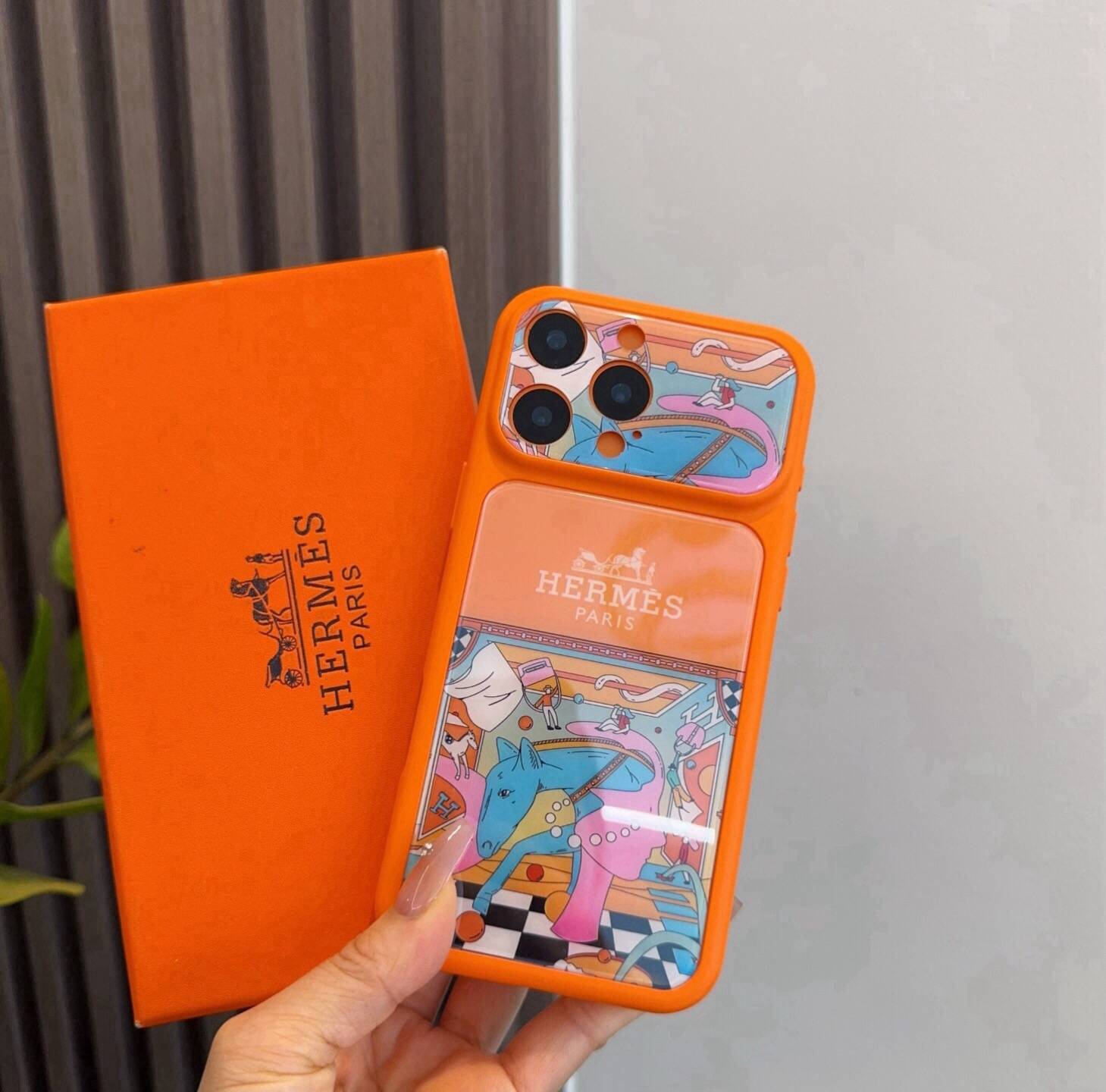 HERMS ルイヴィトン iPhone 18シリーズ対応 iPhoneケース スマホケース レディース ロゴ入り オレンジ - 画像 4